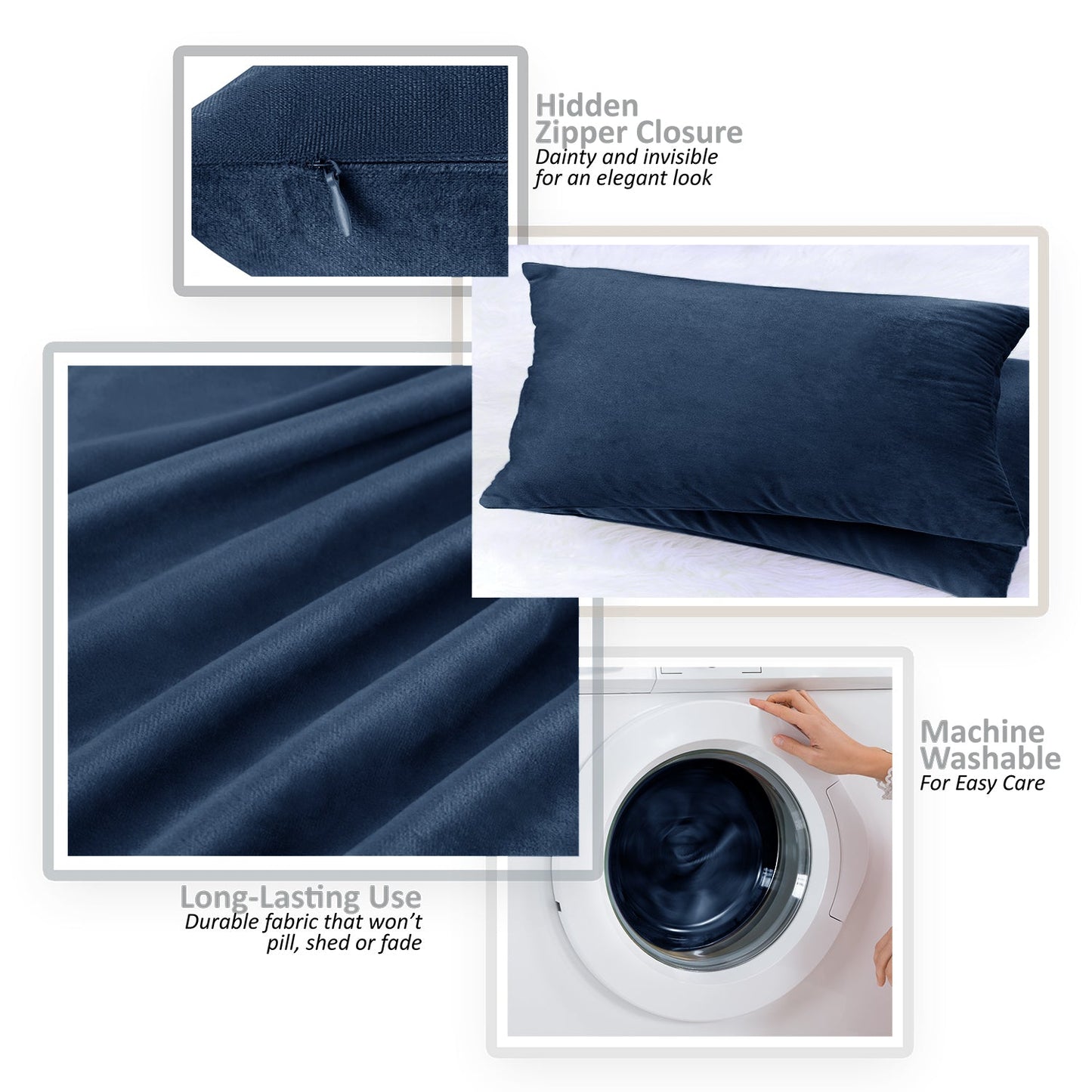 2 Pack 12 x 20 nestl Throw Pillow Covers, Cozy Velvet Decorative Outdoor Pillow