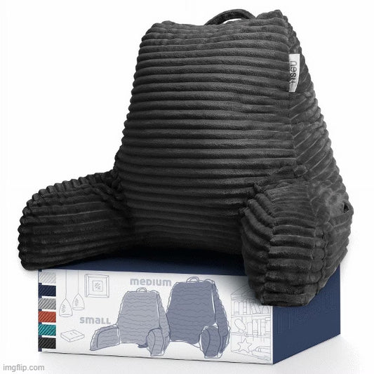 Nestl Backrest Reading Pillow, Shredded Memory Foam Bed Rest Pillow