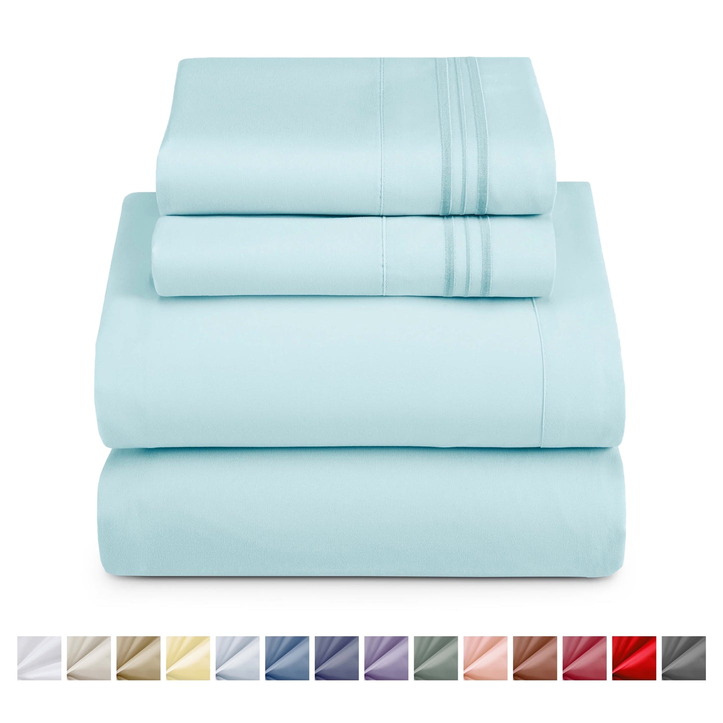 Nestl Bed Sheet Sets Split King, 1800 Series Deep Pocket 4 Piece Bedding Set, Luxury Soft Microfiber Sheet Sets