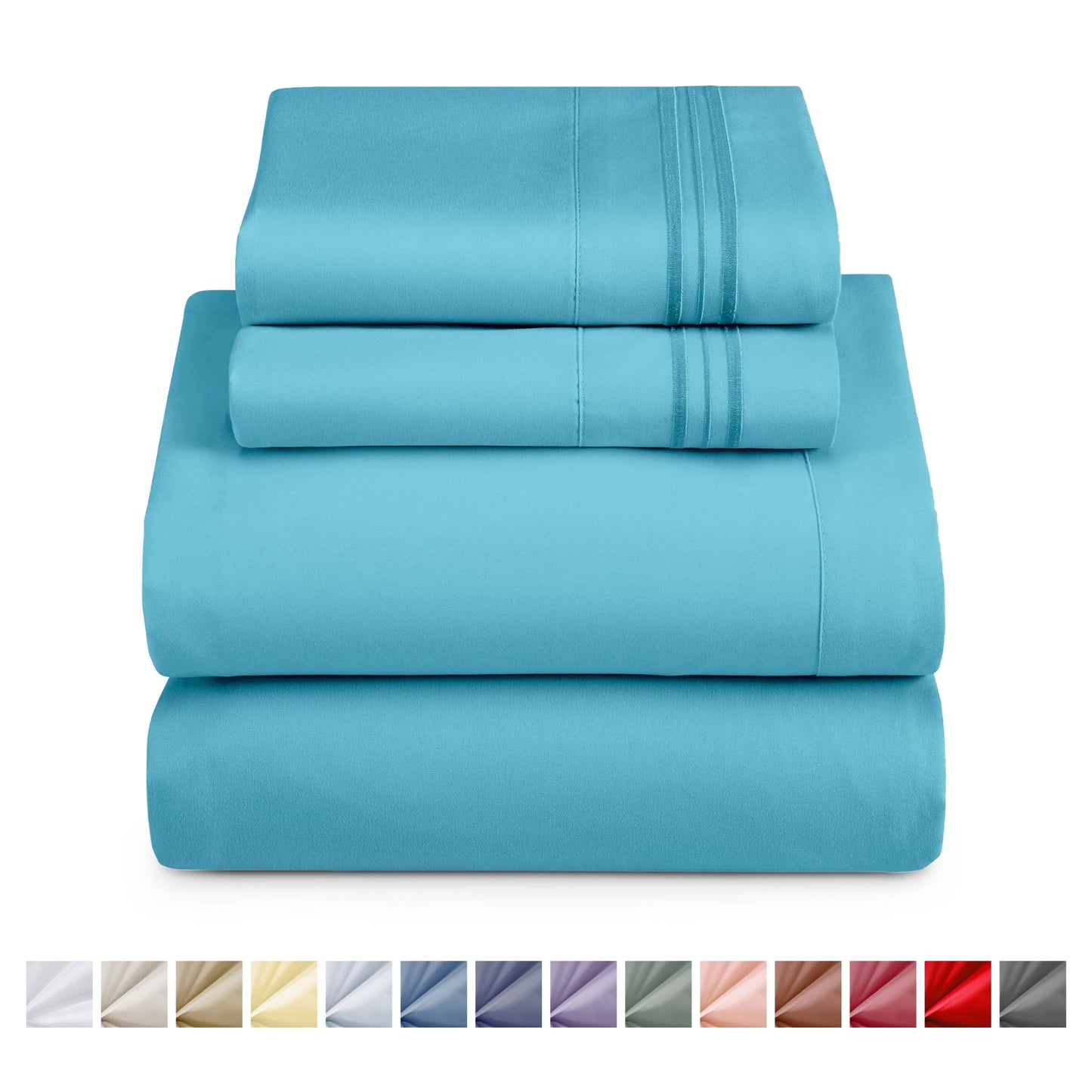 Nestl Bed Sheet Sets Short Queen, 1800 Series Deep Pocket 4 Piece Bedding Set, Luxury Soft Microfiber Sheet Sets
