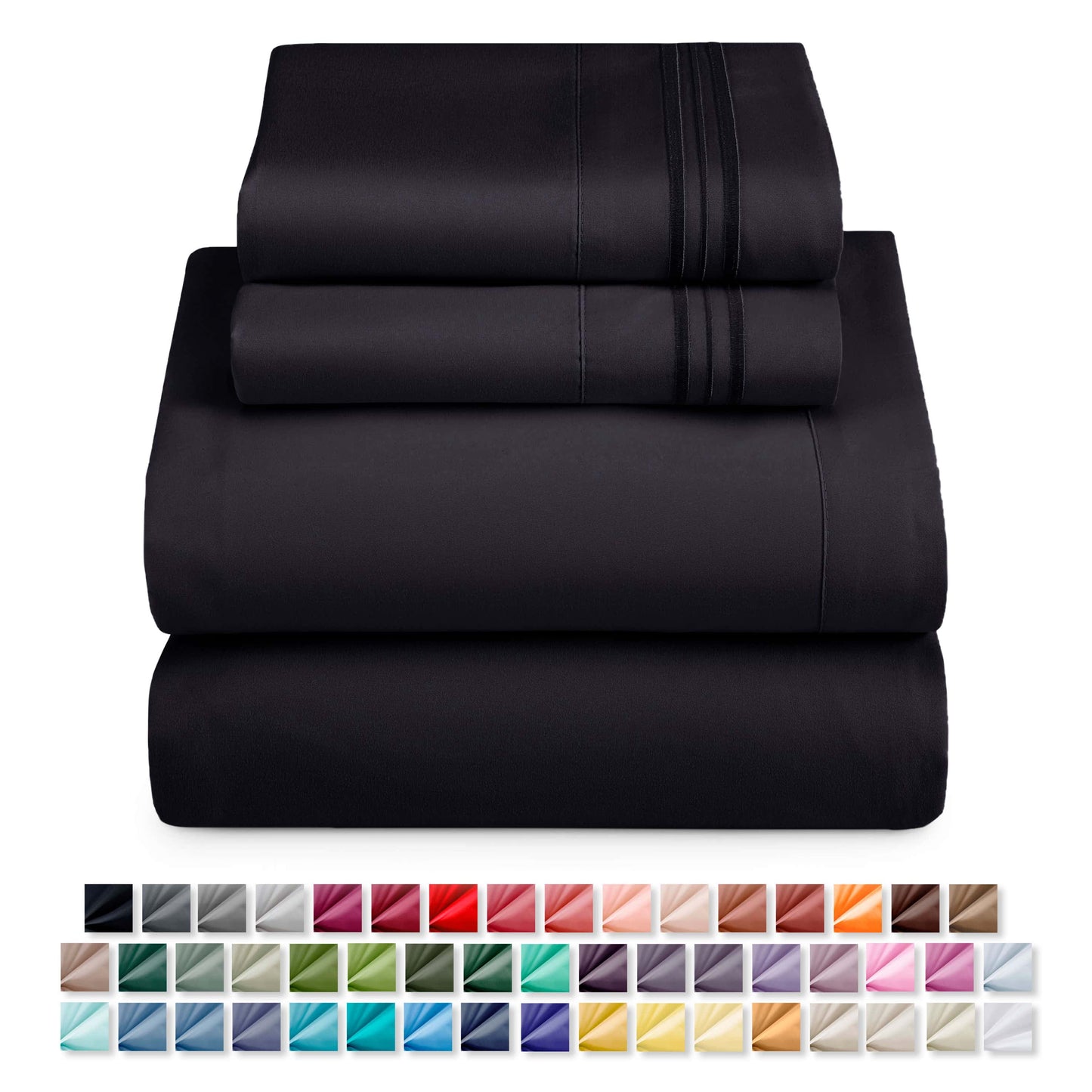 Nestl Bed Sheet Sets Split King, 1800 Series Deep Pocket 4 Piece Bedding Set, Luxury Soft Microfiber Sheet Sets