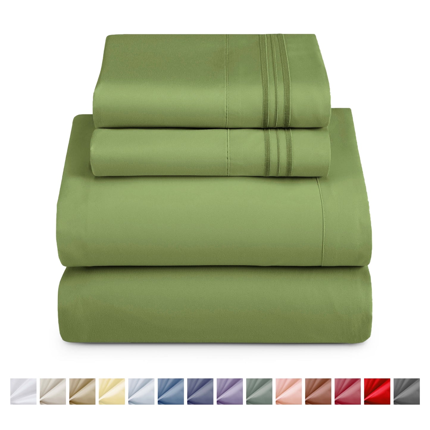 Nestl Bed Sheet Sets Short Queen, 1800 Series Deep Pocket 4 Piece Bedding Set, Luxury Soft Microfiber Sheet Sets