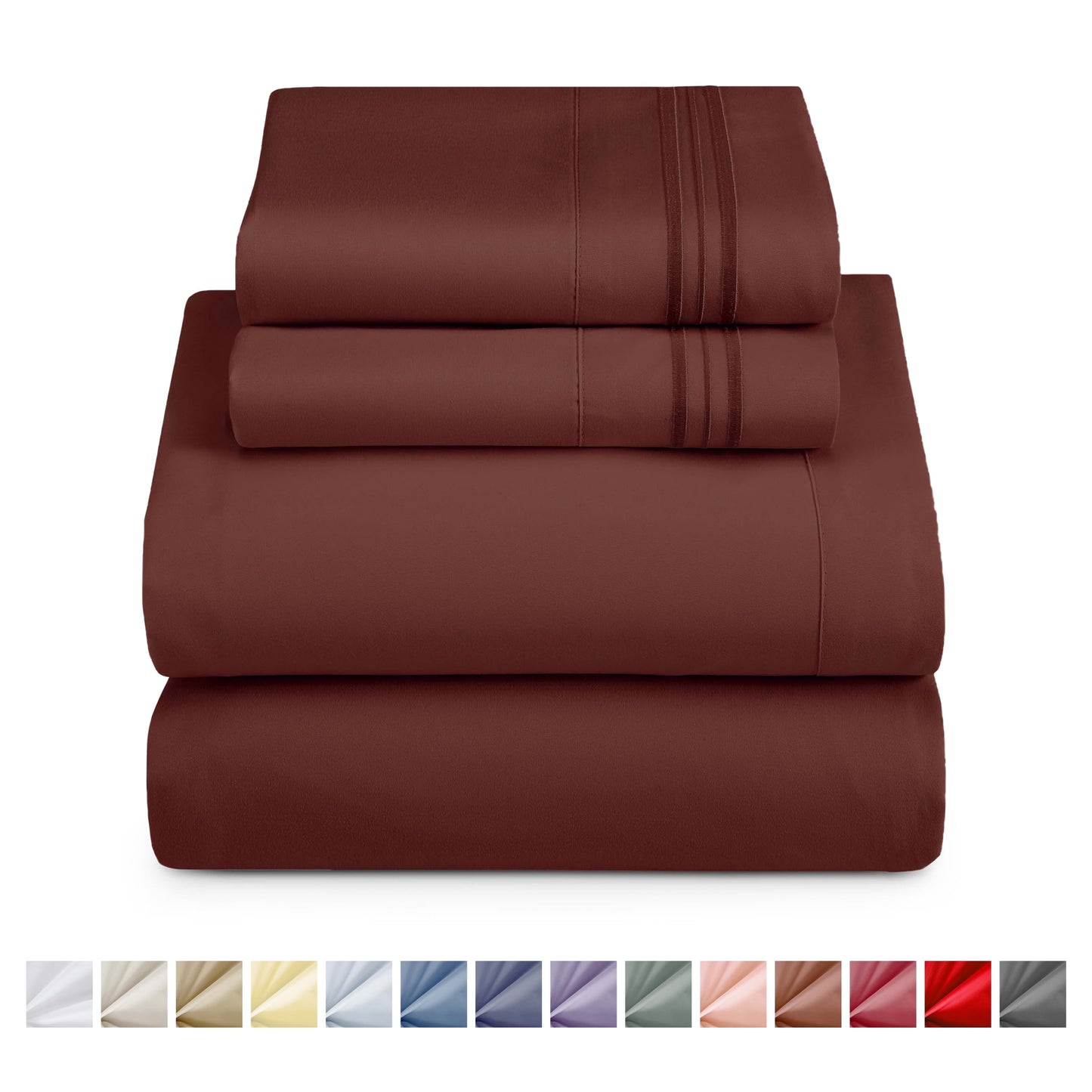 Nestl Bed Sheet Sets Split King, 1800 Series Deep Pocket 4 Piece Bedding Set, Luxury Soft Microfiber Sheet Sets