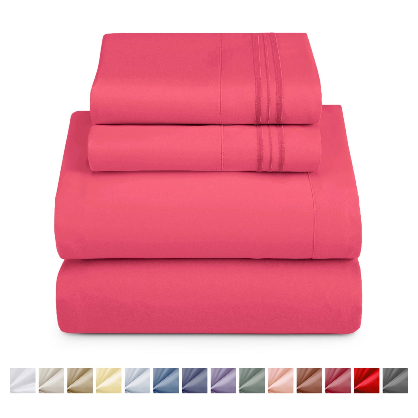 Nestl Bed Sheet Sets Short Queen, 1800 Series Deep Pocket 4 Piece Bedding Set, Luxury Soft Microfiber Sheet Sets