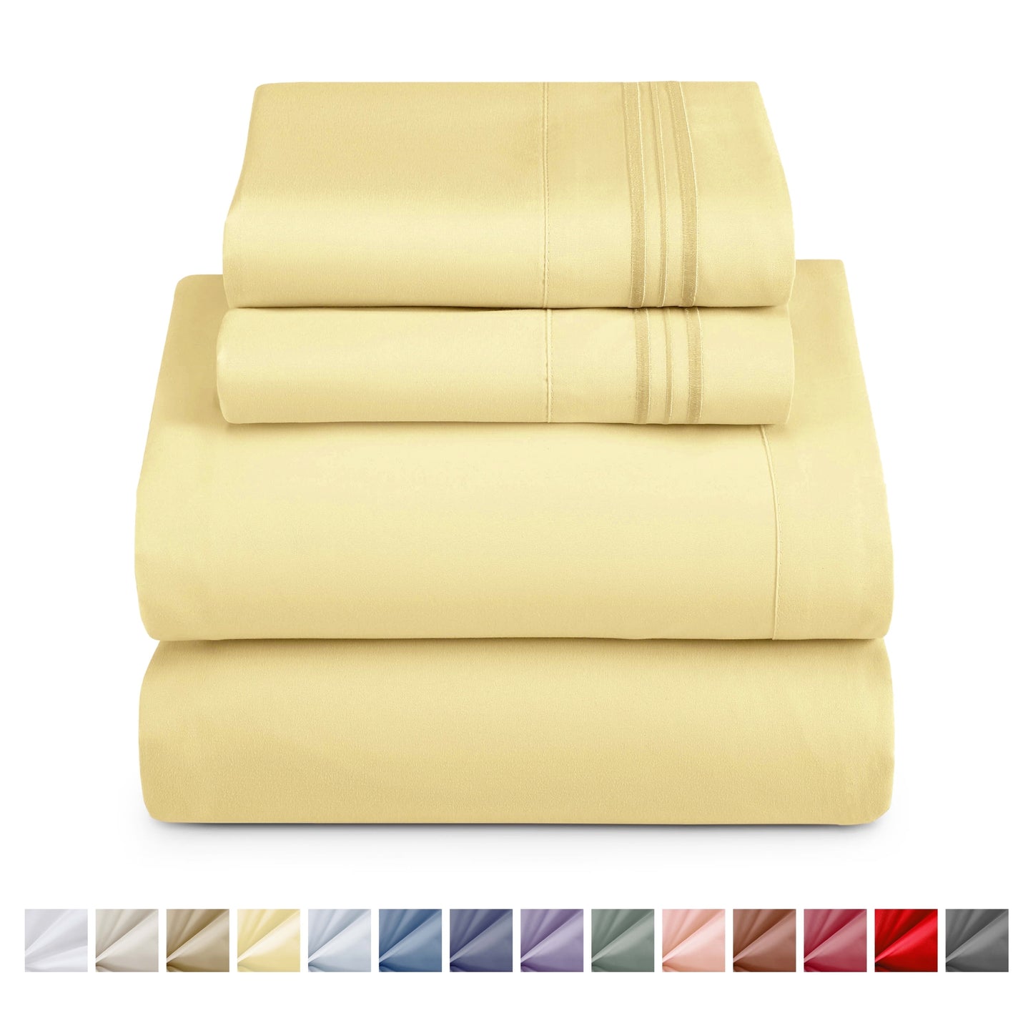 Nestl Bed Sheet Sets Split King, 1800 Series Deep Pocket 4 Piece Bedding Set, Luxury Soft Microfiber Sheet Sets
