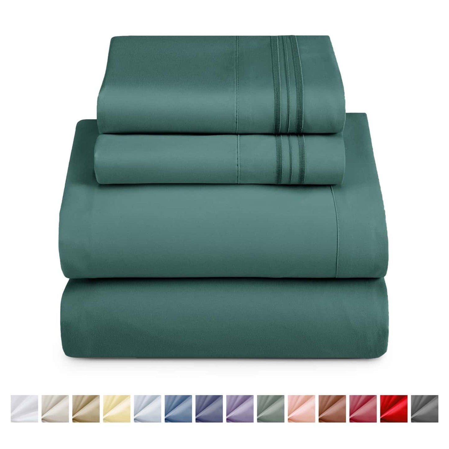 Nestl Bed Sheet Sets Short Queen, 1800 Series Deep Pocket 4 Piece Bedding Set, Luxury Soft Microfiber Sheet Sets