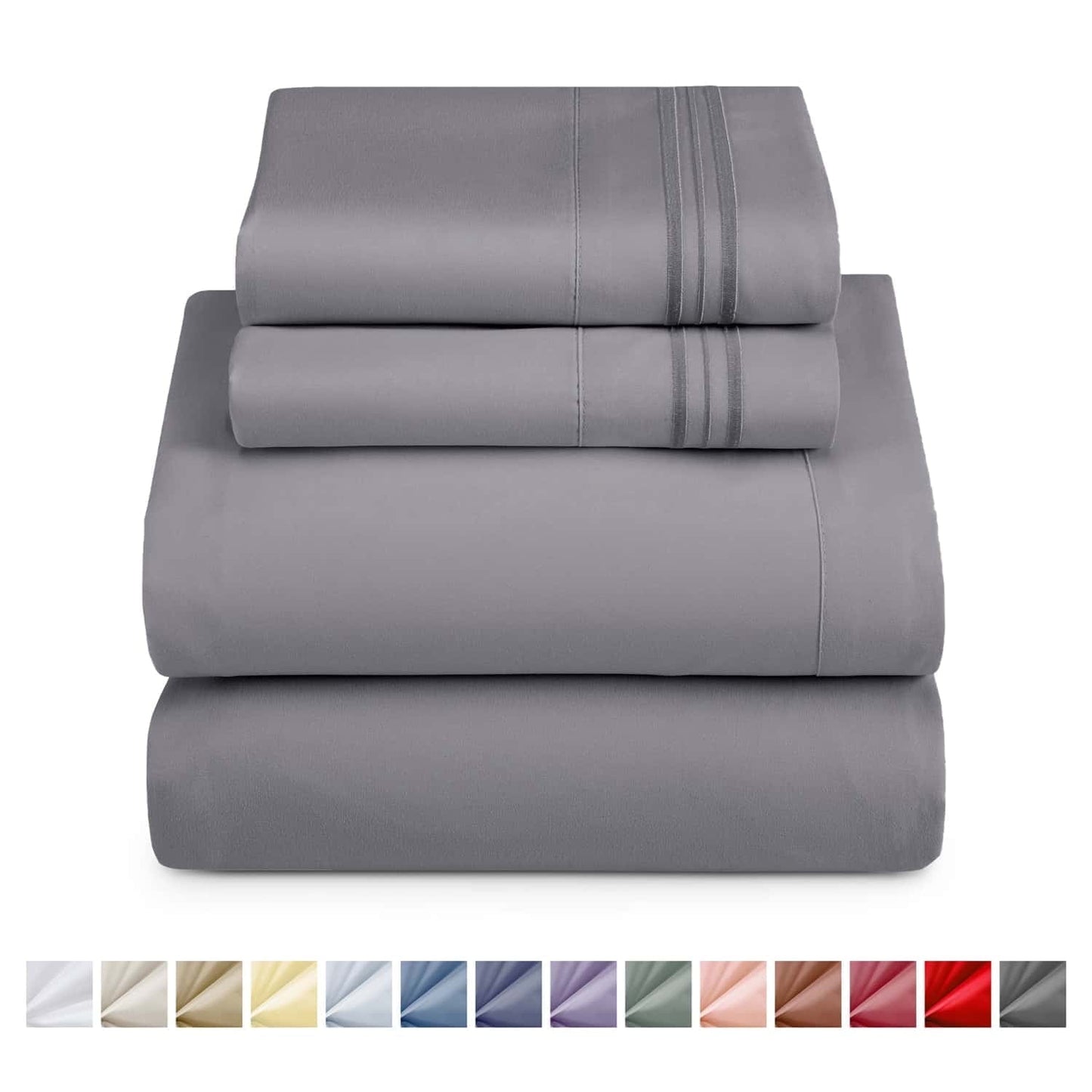 Nestl Bed Sheet Sets Split King, 1800 Series Deep Pocket 4 Piece Bedding Set, Luxury Soft Microfiber Sheet Sets