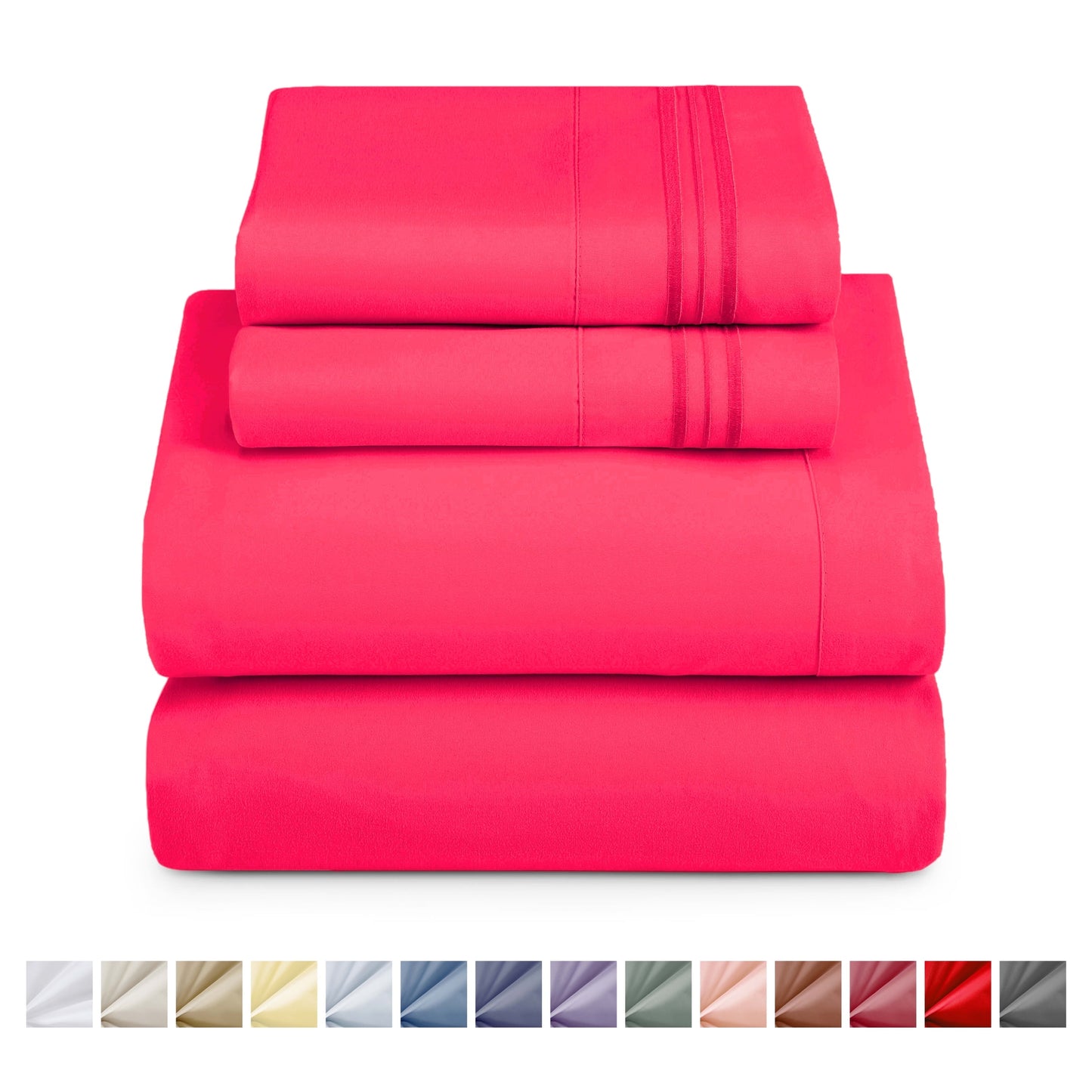 Nestl Bed Sheet Sets Split King, 1800 Series Deep Pocket 4 Piece Bedding Set, Luxury Soft Microfiber Sheet Sets