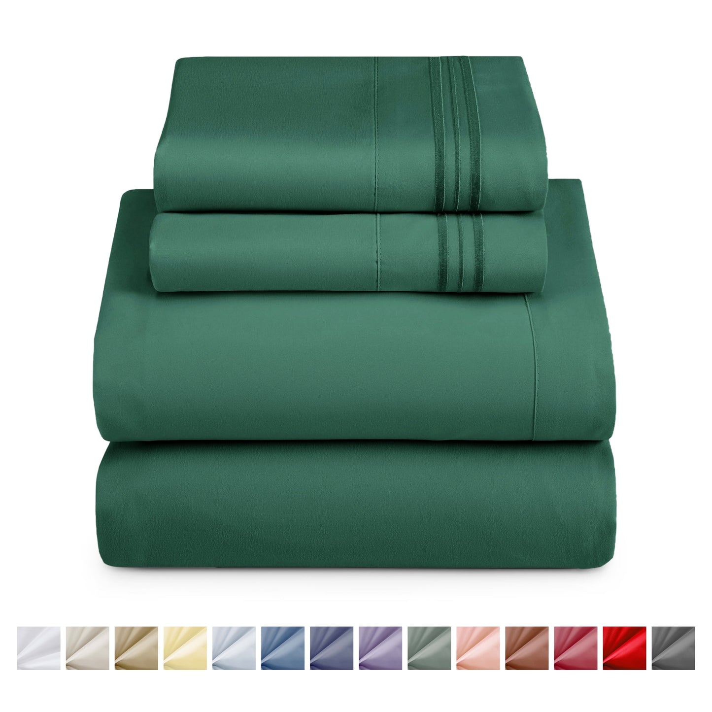 Nestl Bed Sheet Sets Short Queen, 1800 Series Deep Pocket 4 Piece Bedding Set, Luxury Soft Microfiber Sheet Sets