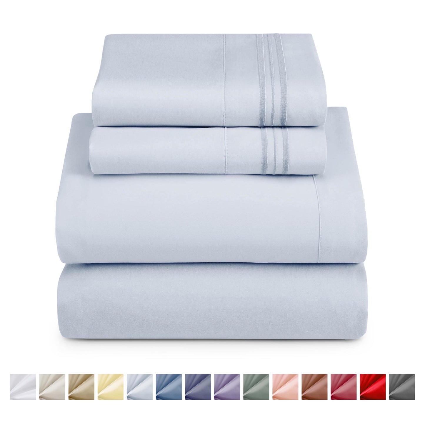 Nestl Bed Sheet Sets Split King, 1800 Series Deep Pocket 4 Piece Bedding Set, Luxury Soft Microfiber Sheet Sets