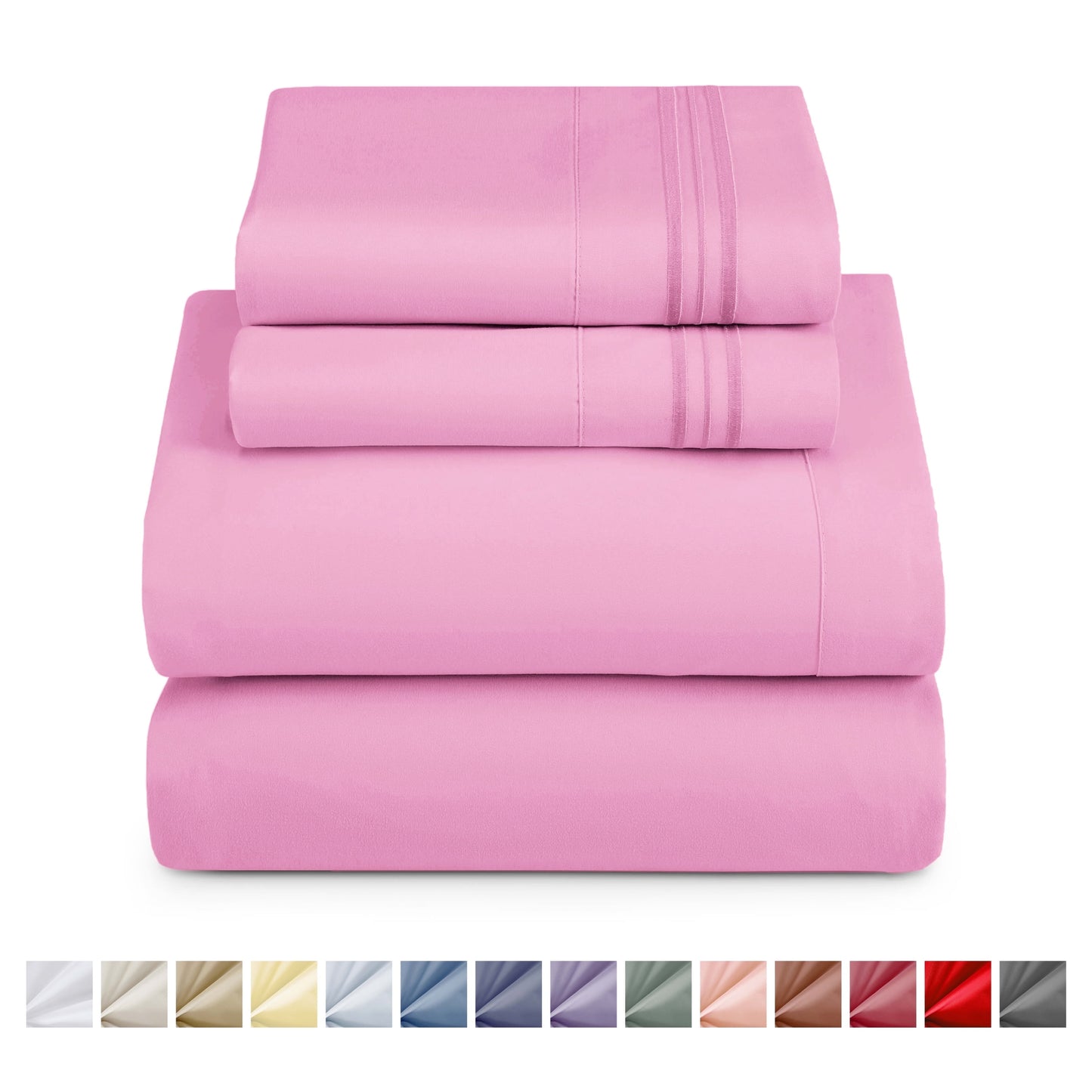 Nestl Bed Sheet Sets Split King, 1800 Series Deep Pocket 4 Piece Bedding Set, Luxury Soft Microfiber Sheet Sets