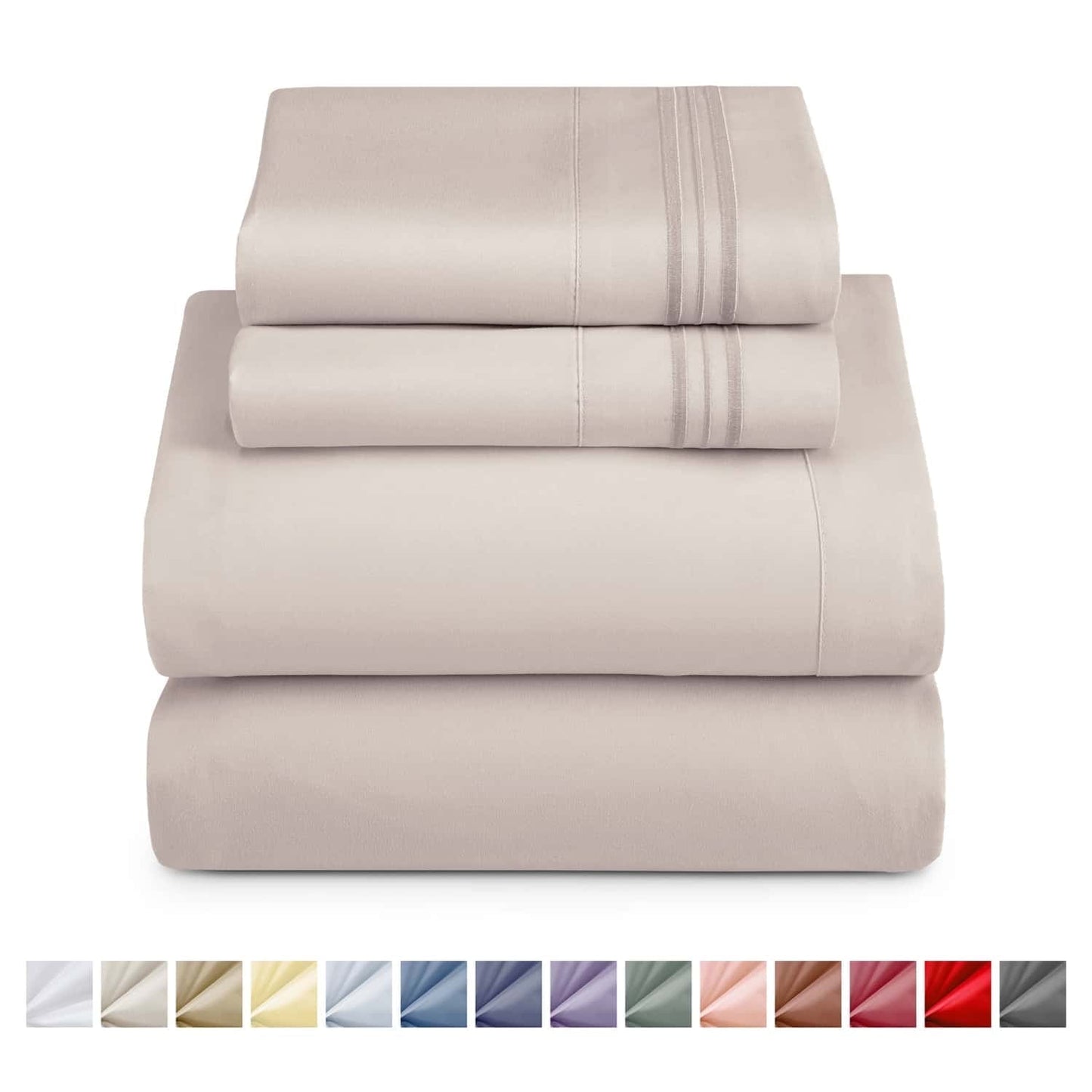 Nestl Bed Sheet Sets King, 1800 Series Deep Pocket 4 Piece Bedding Set, Luxury Soft Microfiber Sheet Sets