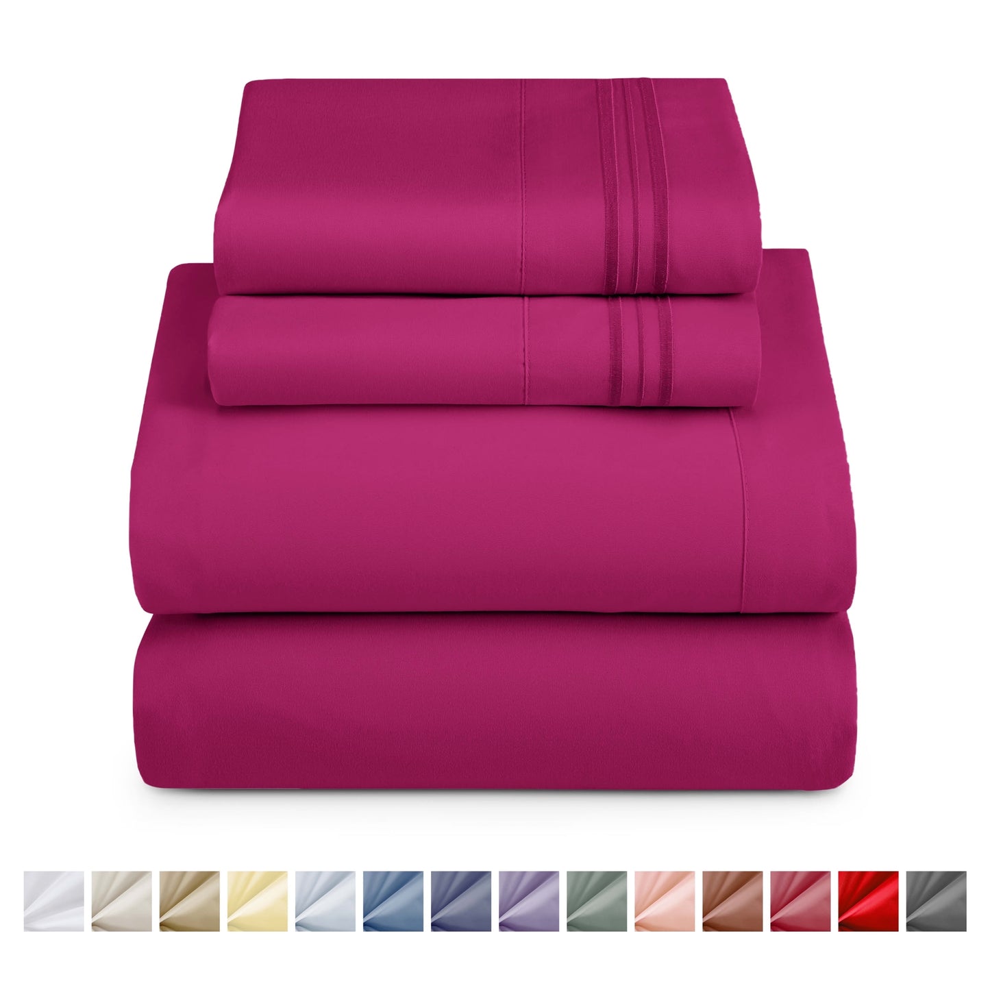 Nestl Bed Sheet Sets Short Queen, 1800 Series Deep Pocket 4 Piece Bedding Set, Luxury Soft Microfiber Sheet Sets