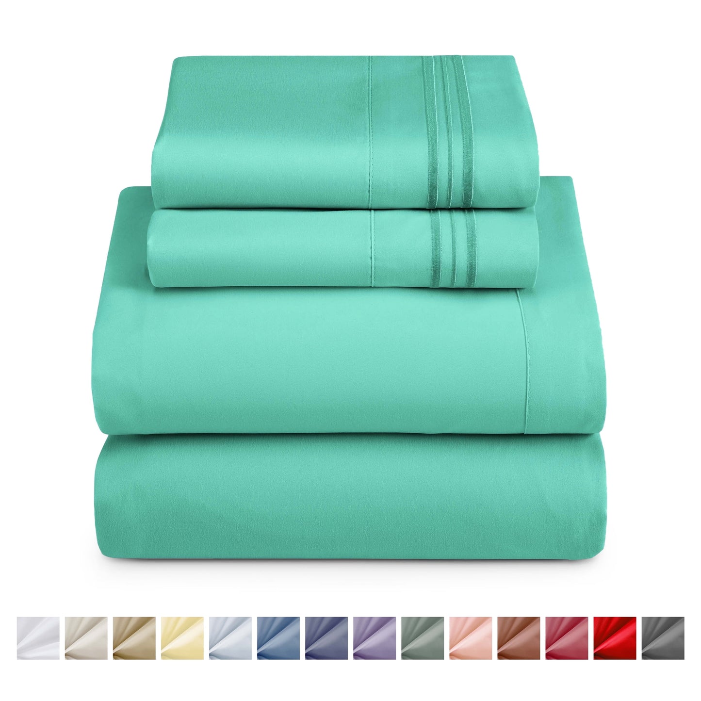 Nestl Bed Sheet Sets Short Queen, 1800 Series Deep Pocket 4 Piece Bedding Set, Luxury Soft Microfiber Sheet Sets