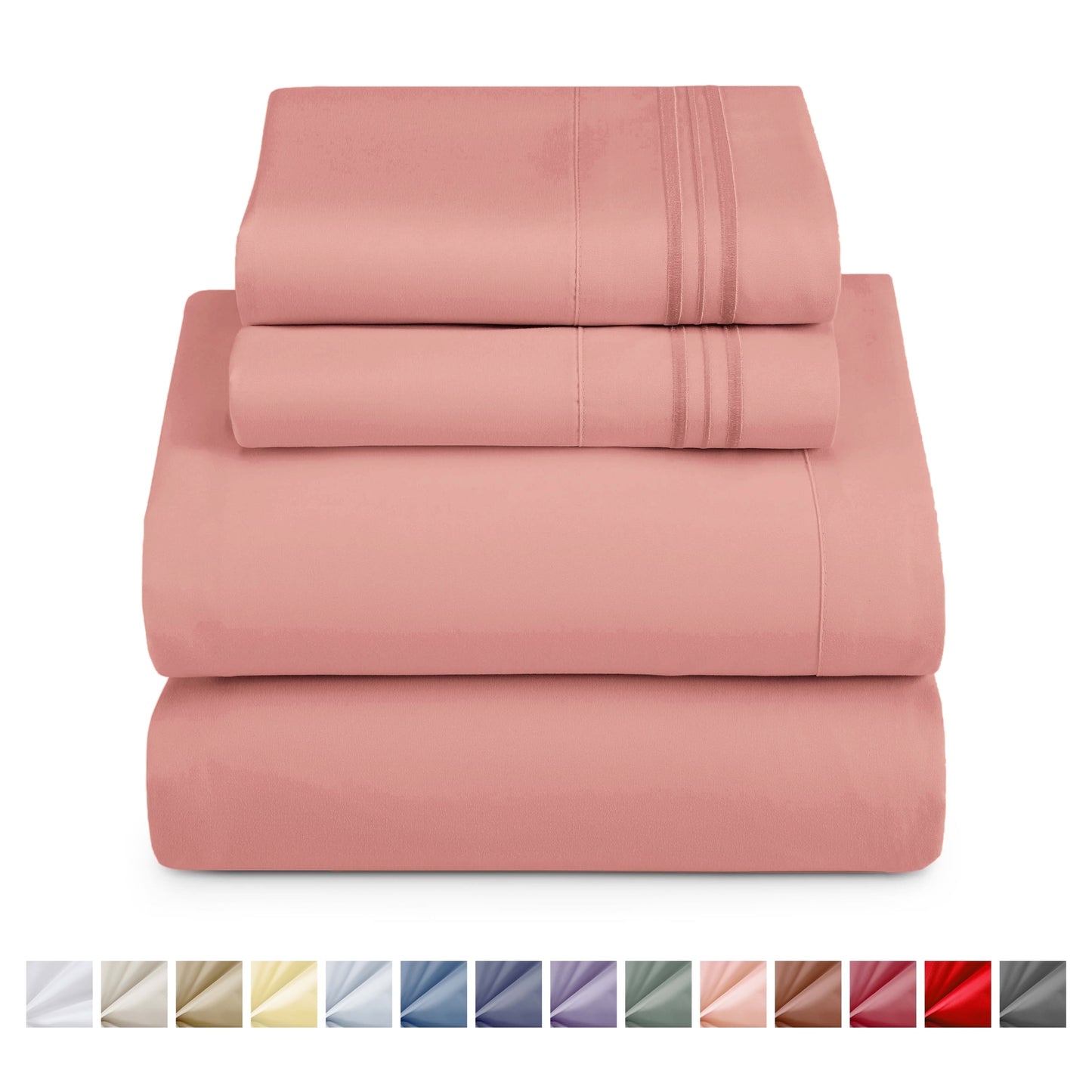 Nestl Bed Sheet Sets Short Queen, 1800 Series Deep Pocket 4 Piece Bedding Set, Luxury Soft Microfiber Sheet Sets