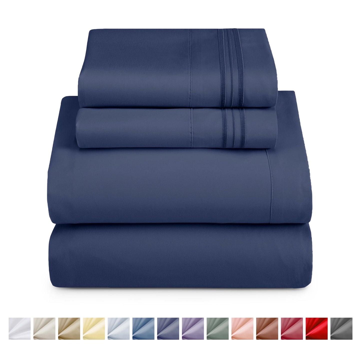 Nestl Bed Sheet Sets Split King, 1800 Series Deep Pocket 4 Piece Bedding Set, Luxury Soft Microfiber Sheet Sets