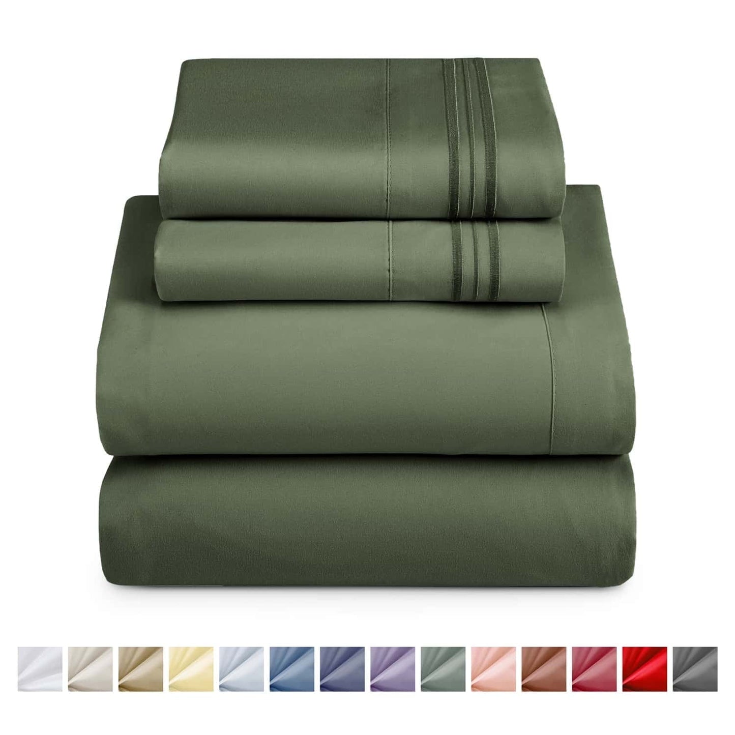 Nestl Bed Sheet Sets Split King, 1800 Series Deep Pocket 4 Piece Bedding Set, Luxury Soft Microfiber Sheet Sets