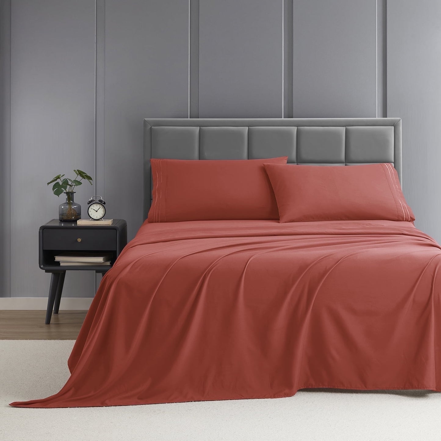 Nestl Bed Sheet Sets Split King, 1800 Series Deep Pocket 4 Piece Bedding Set, Luxury Soft Microfiber Sheet Sets