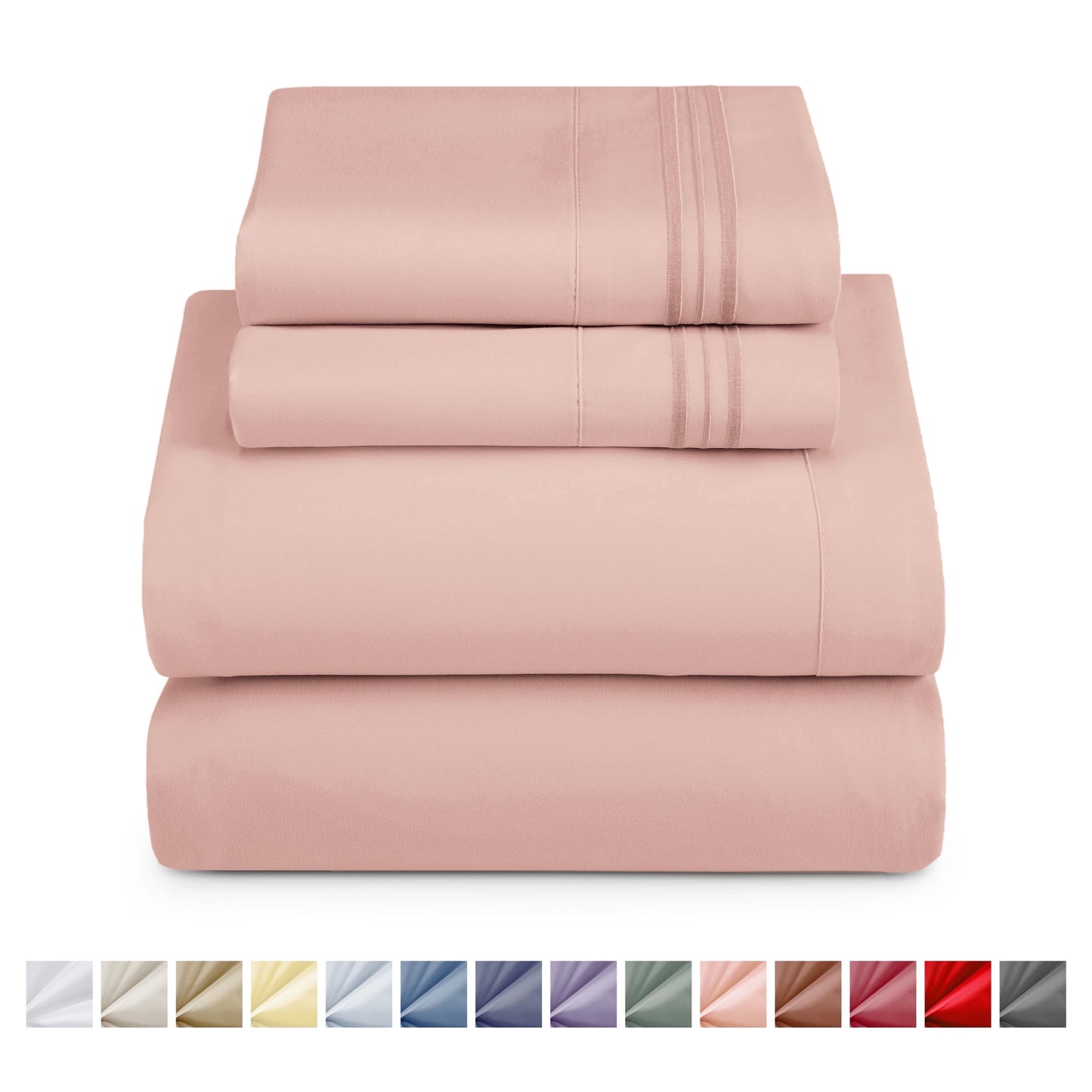 Nestl Bed Sheet Sets Split King, 1800 Series Deep Pocket 4 Piece Bedding Set, Luxury Soft Microfiber Sheet Sets