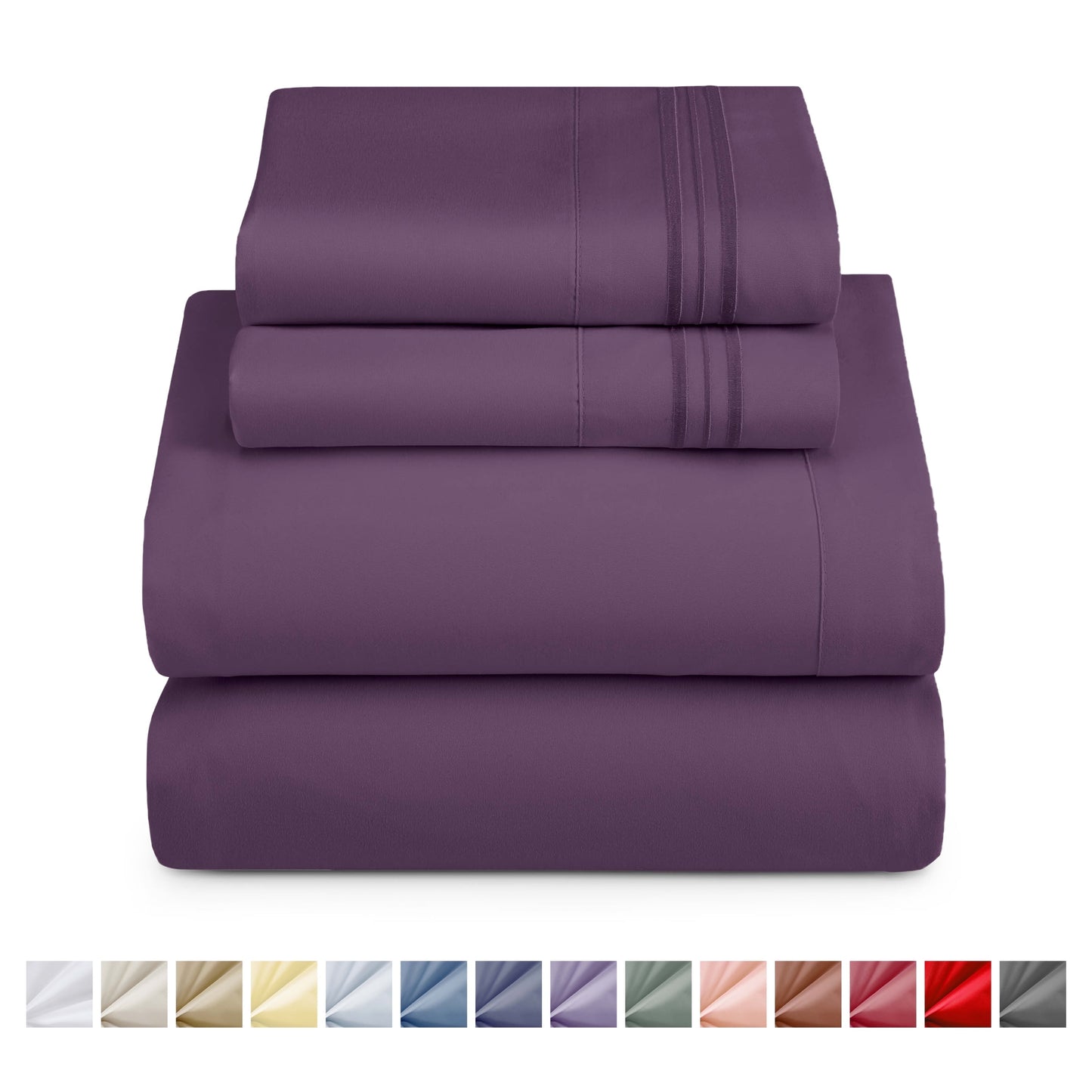 Nestl Bed Sheet Sets Short Queen, 1800 Series Deep Pocket 4 Piece Bedding Set, Luxury Soft Microfiber Sheet Sets