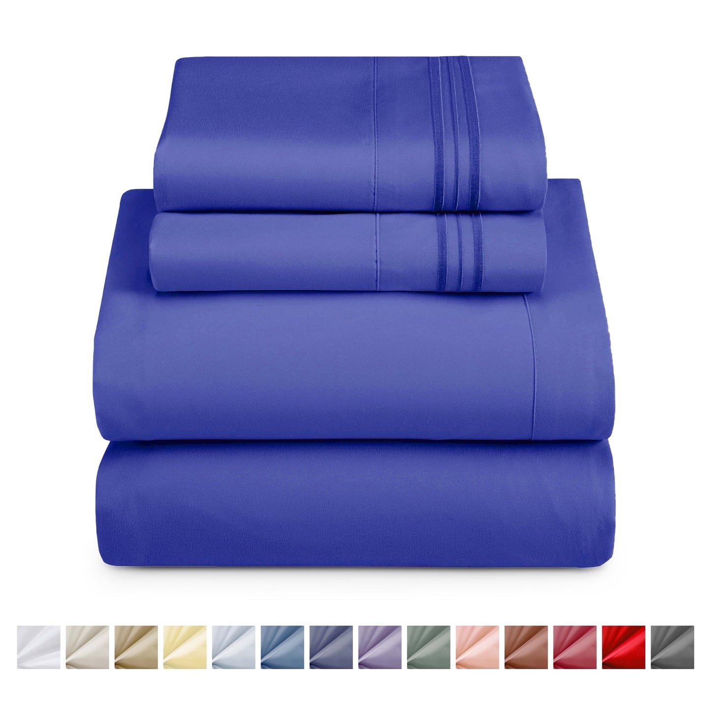 Nestl Bed Sheet Sets Split King, 1800 Series Deep Pocket 4 Piece Bedding Set, Luxury Soft Microfiber Sheet Sets