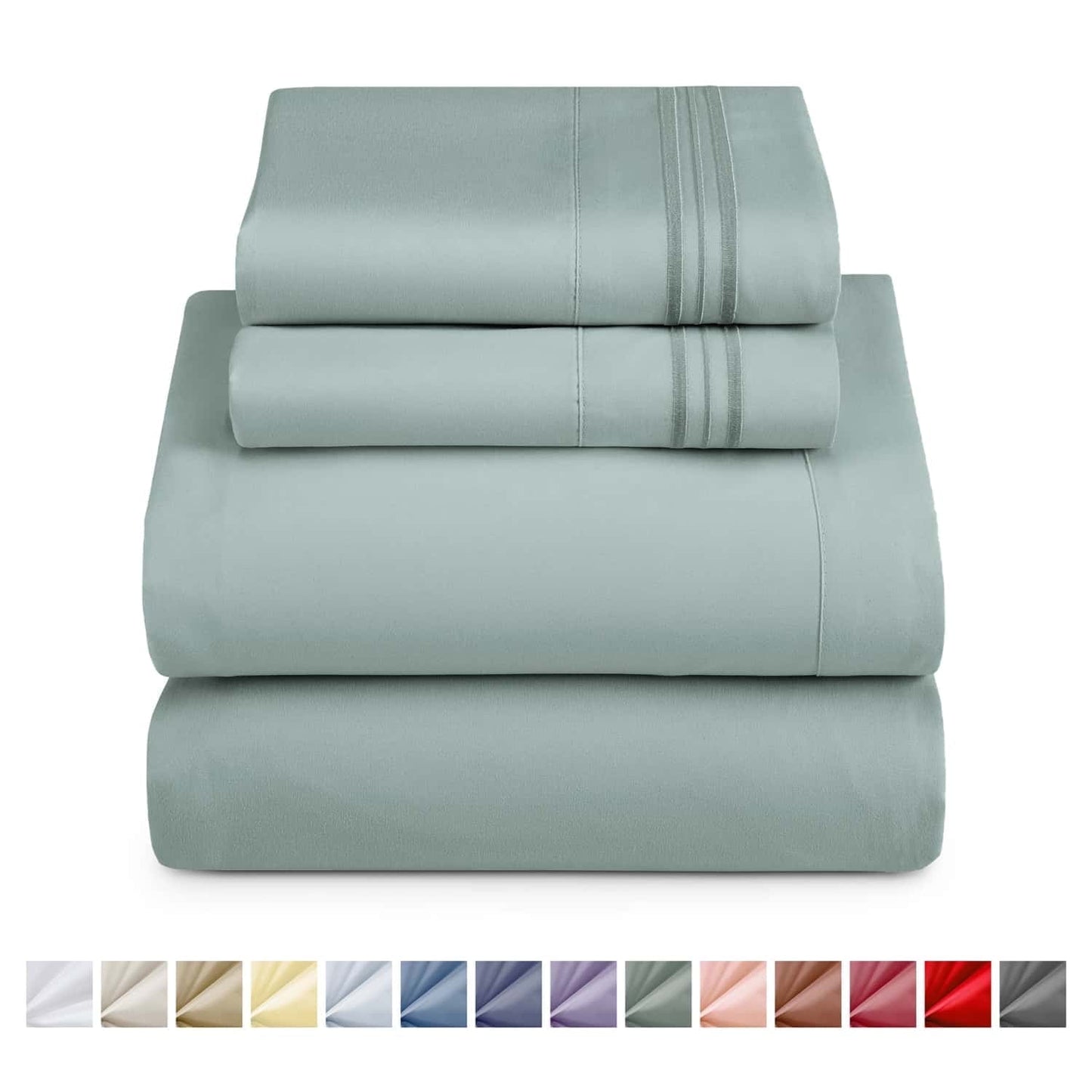 Nestl Bed Sheet Sets Split King, 1800 Series Deep Pocket 4 Piece Bedding Set, Luxury Soft Microfiber Sheet Sets