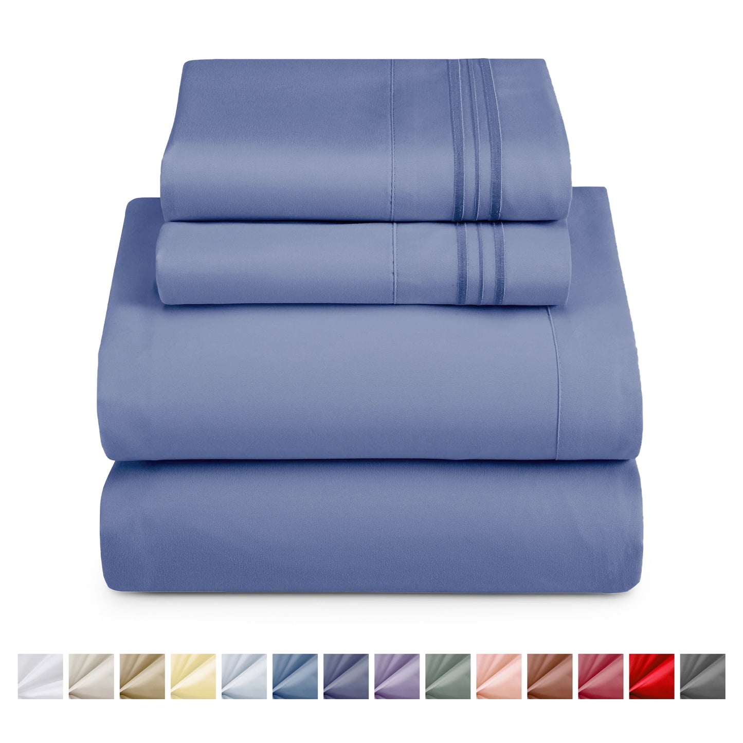 Nestl Bed Sheet Sets Split King, 1800 Series Deep Pocket 4 Piece Bedding Set, Luxury Soft Microfiber Sheet Sets