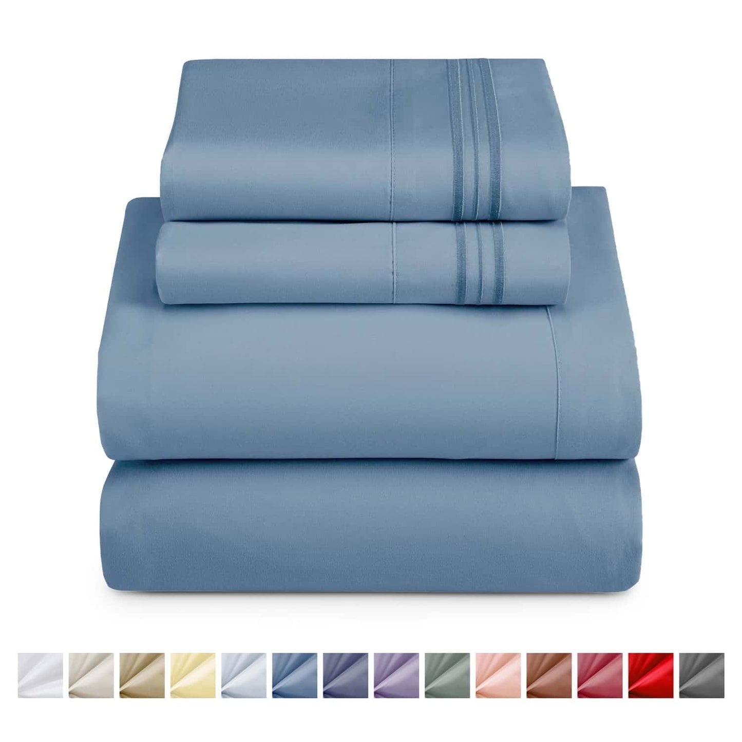 Nestl Bed Sheet Sets Split King, 1800 Series Deep Pocket 4 Piece Bedding Set, Luxury Soft Microfiber Sheet Sets