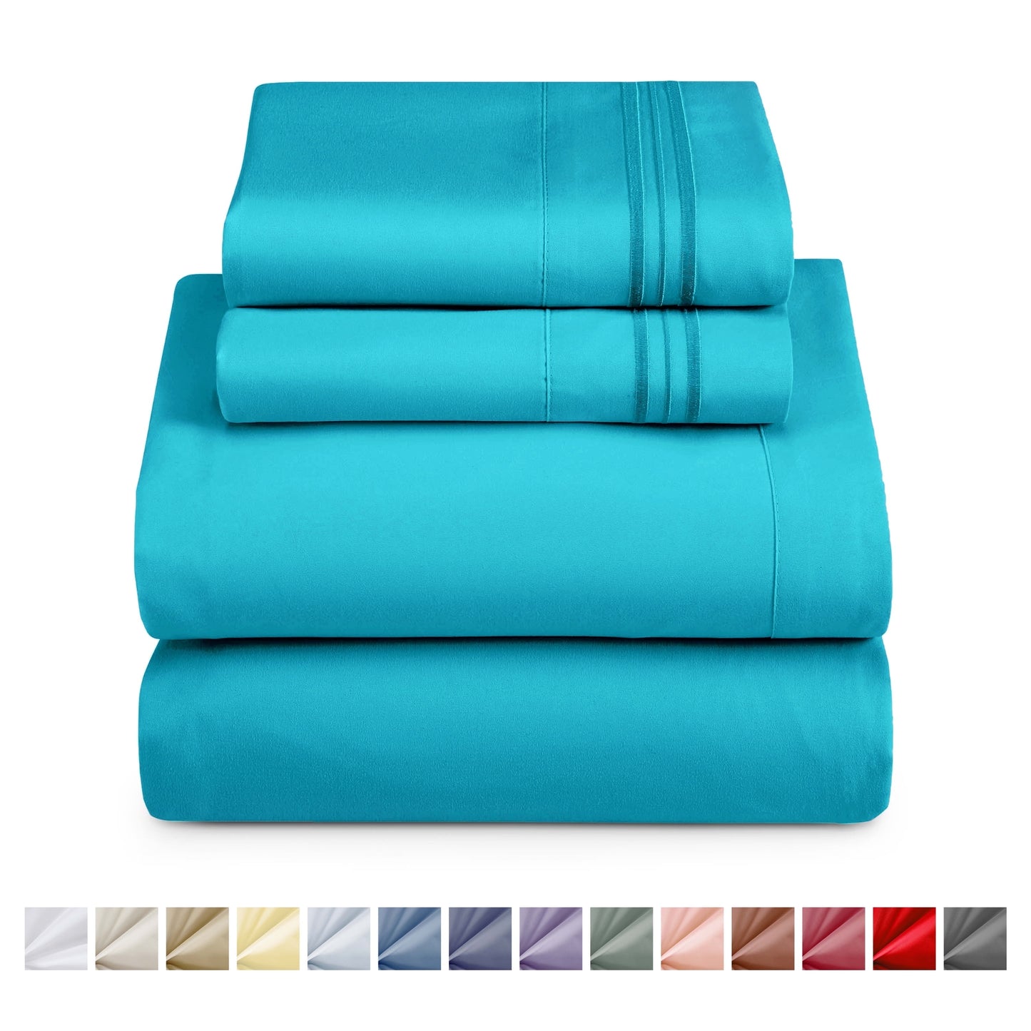 Nestl Bed Sheet Sets Split King, 1800 Series Deep Pocket 4 Piece Bedding Set, Luxury Soft Microfiber Sheet Sets