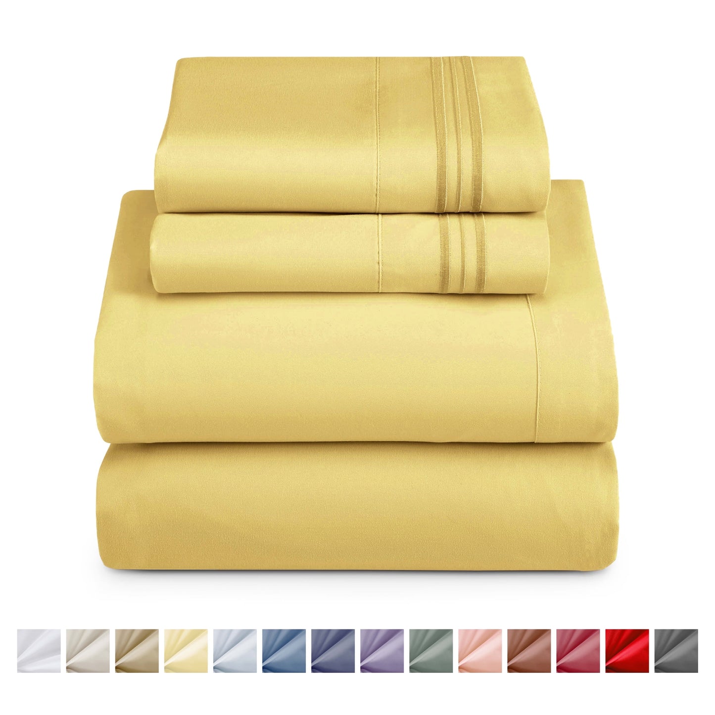 Nestl Bed Sheet Sets Short Queen, 1800 Series Deep Pocket 4 Piece Bedding Set, Luxury Soft Microfiber Sheet Sets