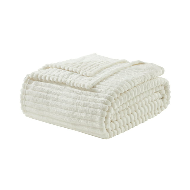 Cut Plush Fleece Blanket, Soft Lightweight Fuzzy Luxury Twin Size Bed Blanket for Bed