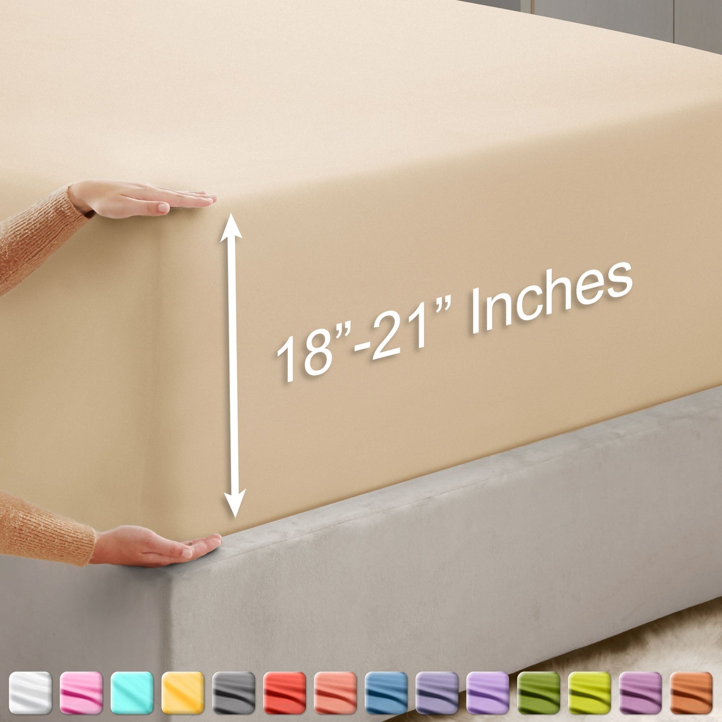 nestl Twin Fitted Sheet - Single Fitted Deep Pocket Sheet - Fits Mattress Perfectly - Soft Wrinkle Free Sheet - 1 Fitted Sheet Only
