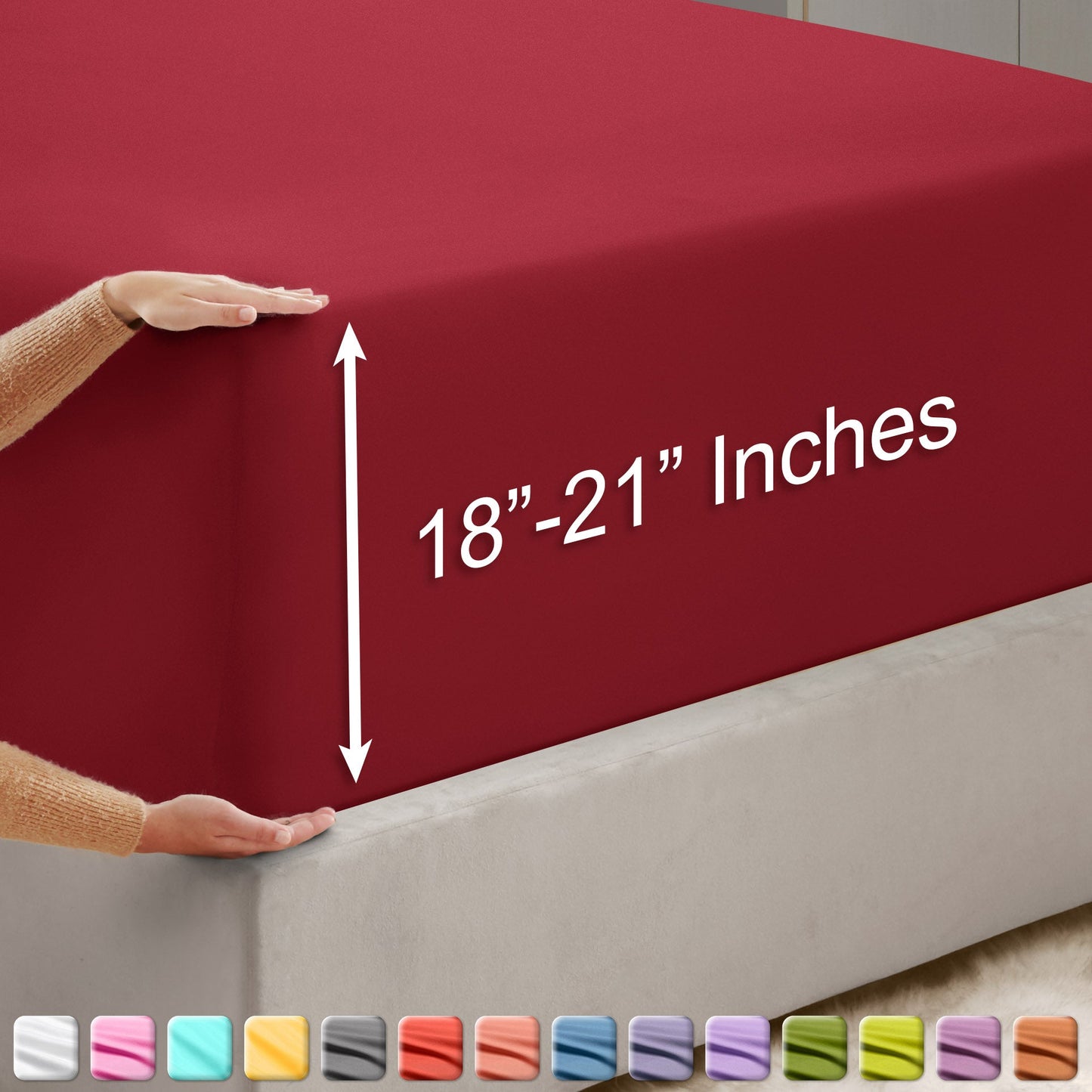 nestl Twin Fitted Sheet - Single Fitted Deep Pocket Sheet - Fits Mattress Perfectly - Soft Wrinkle Free Sheet - 1 Fitted Sheet Only