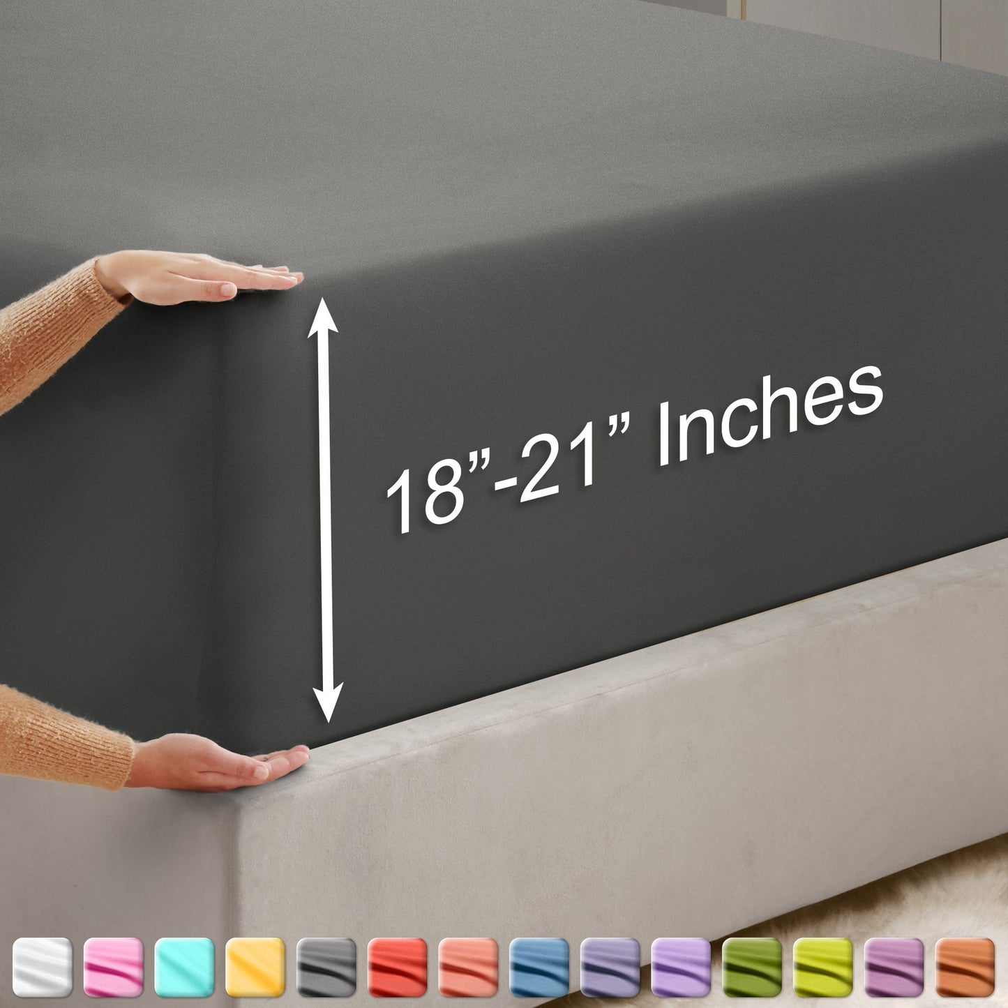 nestl Twin Fitted Sheet - Single Fitted Deep Pocket Sheet - Fits Mattress Perfectly - Soft Wrinkle Free Sheet - 1 Fitted Sheet Only