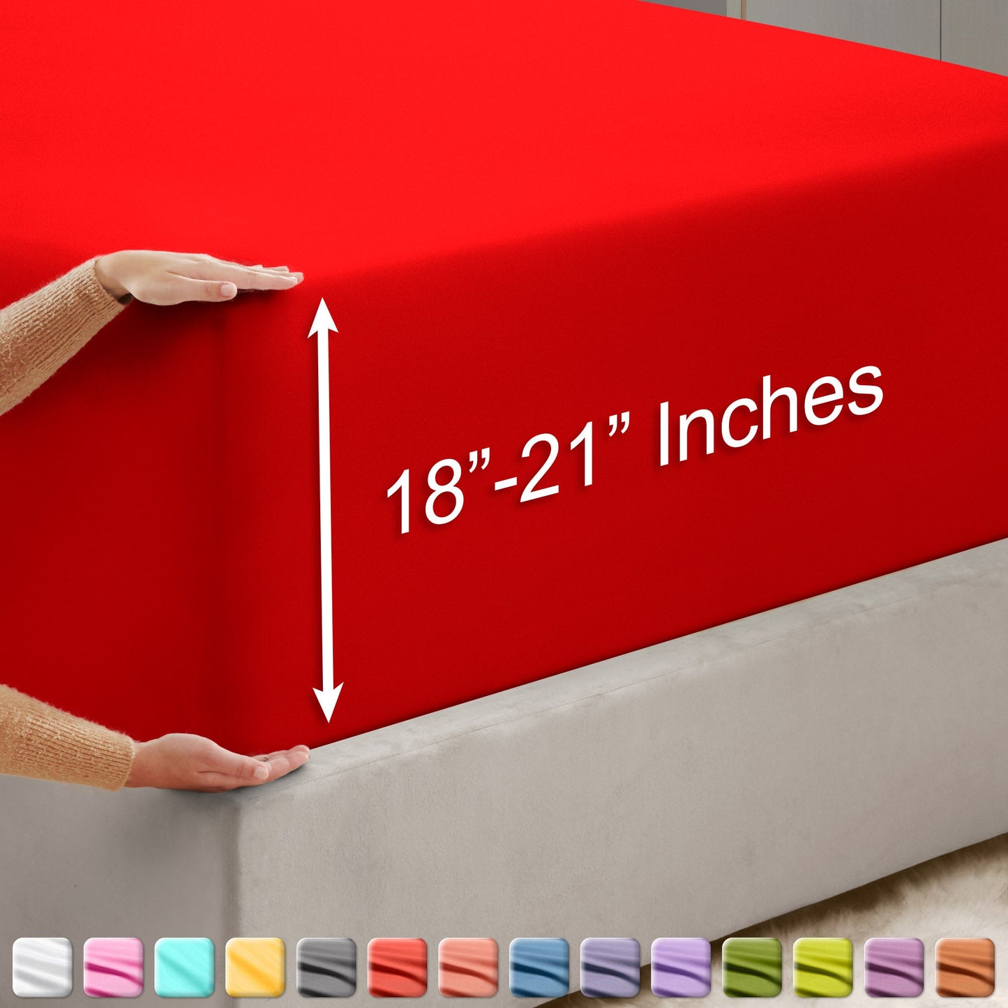 nestl Twin Fitted Sheet - Single Fitted Deep Pocket Sheet - Fits Mattress Perfectly - Soft Wrinkle Free Sheet - 1 Fitted Sheet Only