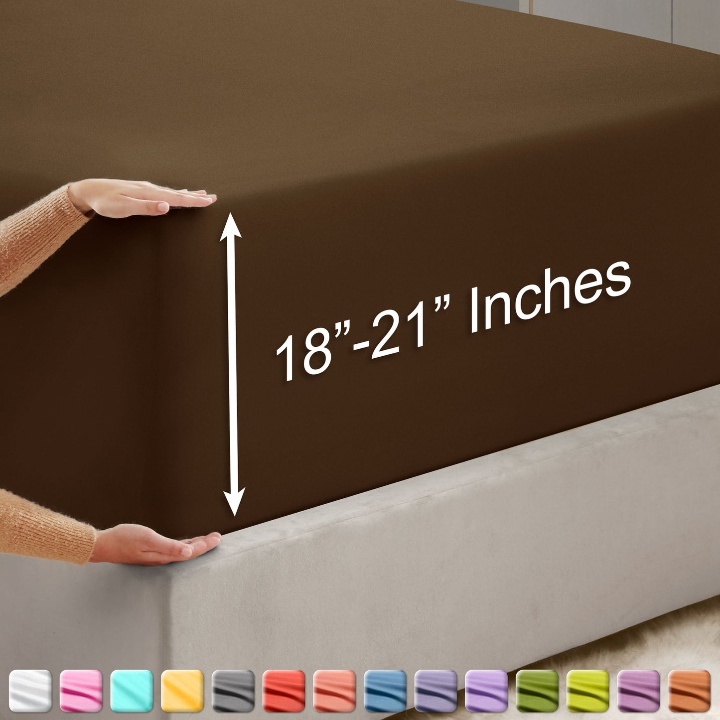 nestl Twin Fitted Sheet - Single Fitted Deep Pocket Sheet - Fits Mattress Perfectly - Soft Wrinkle Free Sheet - 1 Fitted Sheet Only