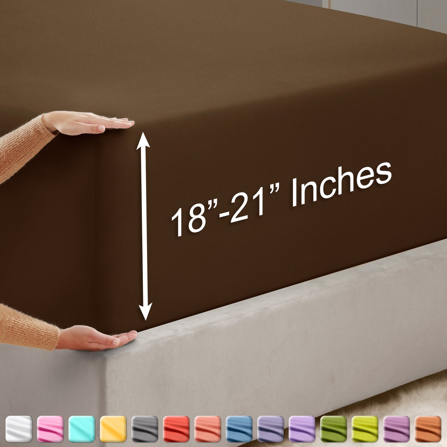 nestl Twin Fitted Sheet - Single Fitted Deep Pocket Sheet - Fits Mattress Perfectly - Soft Wrinkle Free Sheet - 1 Fitted Sheet Only