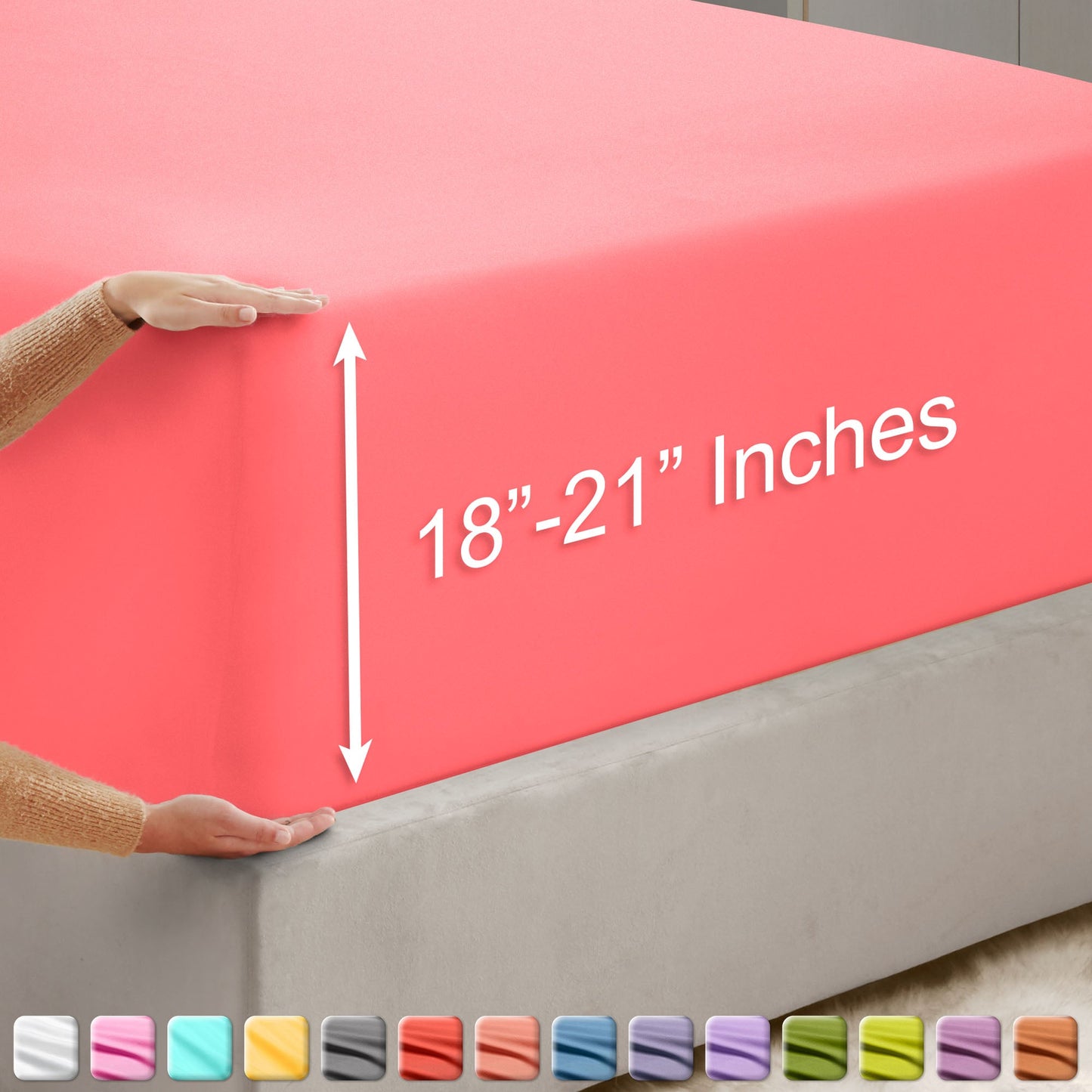 nestl Twin Fitted Sheet - Single Fitted Deep Pocket Sheet - Fits Mattress Perfectly - Soft Wrinkle Free Sheet - 1 Fitted Sheet Only