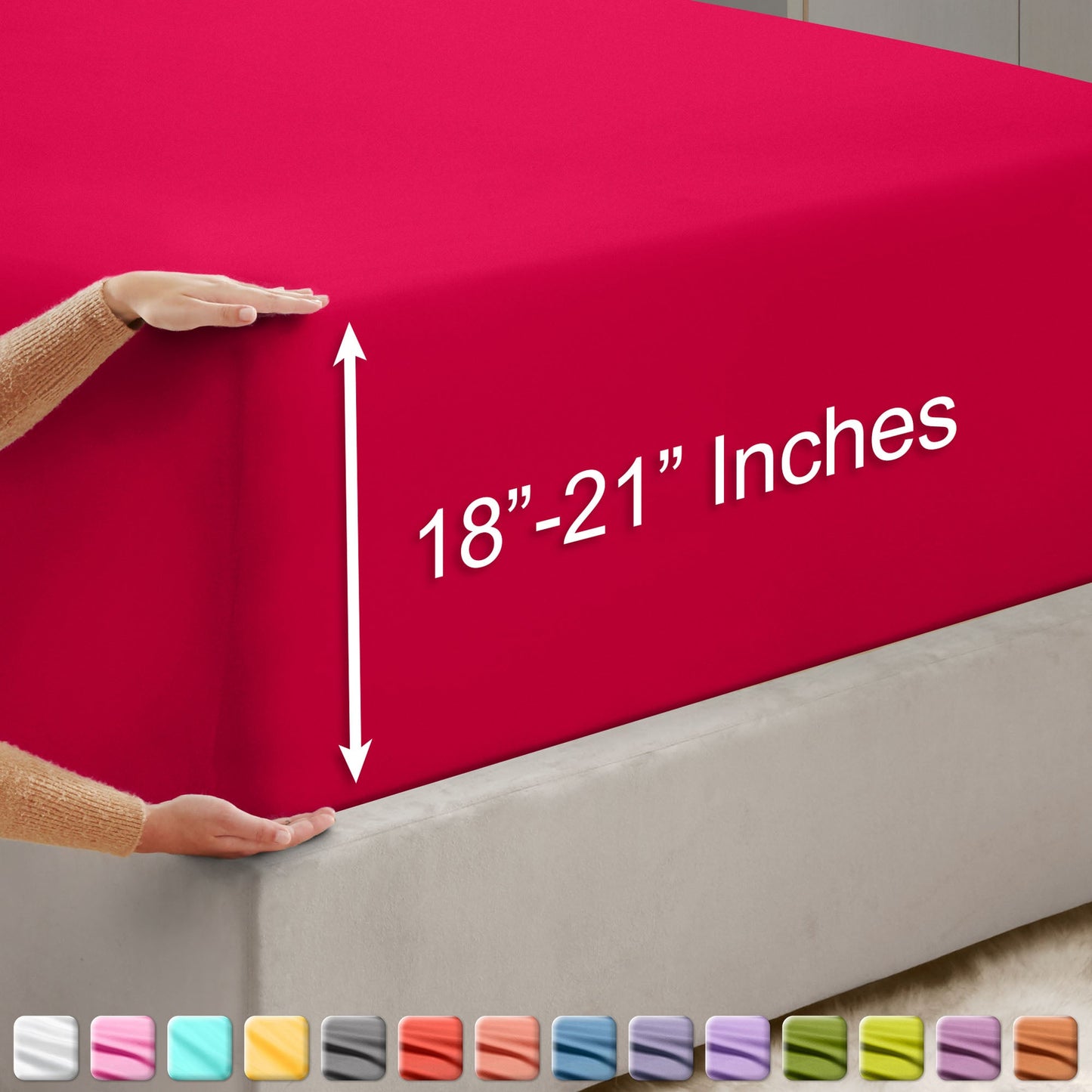 nestl Twin Fitted Sheet - Single Fitted Deep Pocket Sheet - Fits Mattress Perfectly - Soft Wrinkle Free Sheet - 1 Fitted Sheet Only