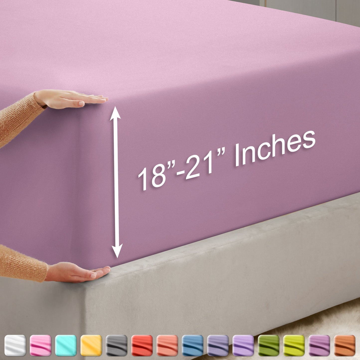 nestl Twin Fitted Sheet - Single Fitted Deep Pocket Sheet - Fits Mattress Perfectly - Soft Wrinkle Free Sheet - 1 Fitted Sheet Only