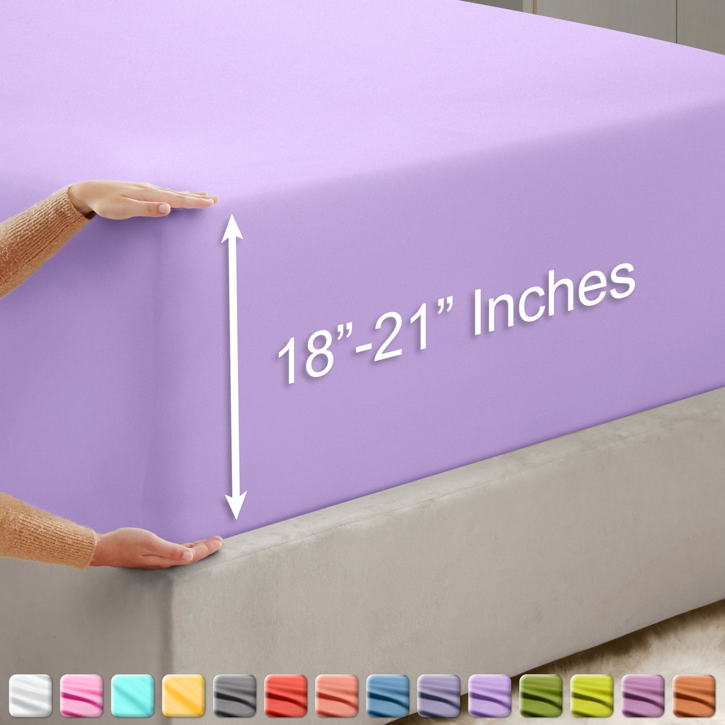 nestl Twin Fitted Sheet - Single Fitted Deep Pocket Sheet - Fits Mattress Perfectly - Soft Wrinkle Free Sheet - 1 Fitted Sheet Only