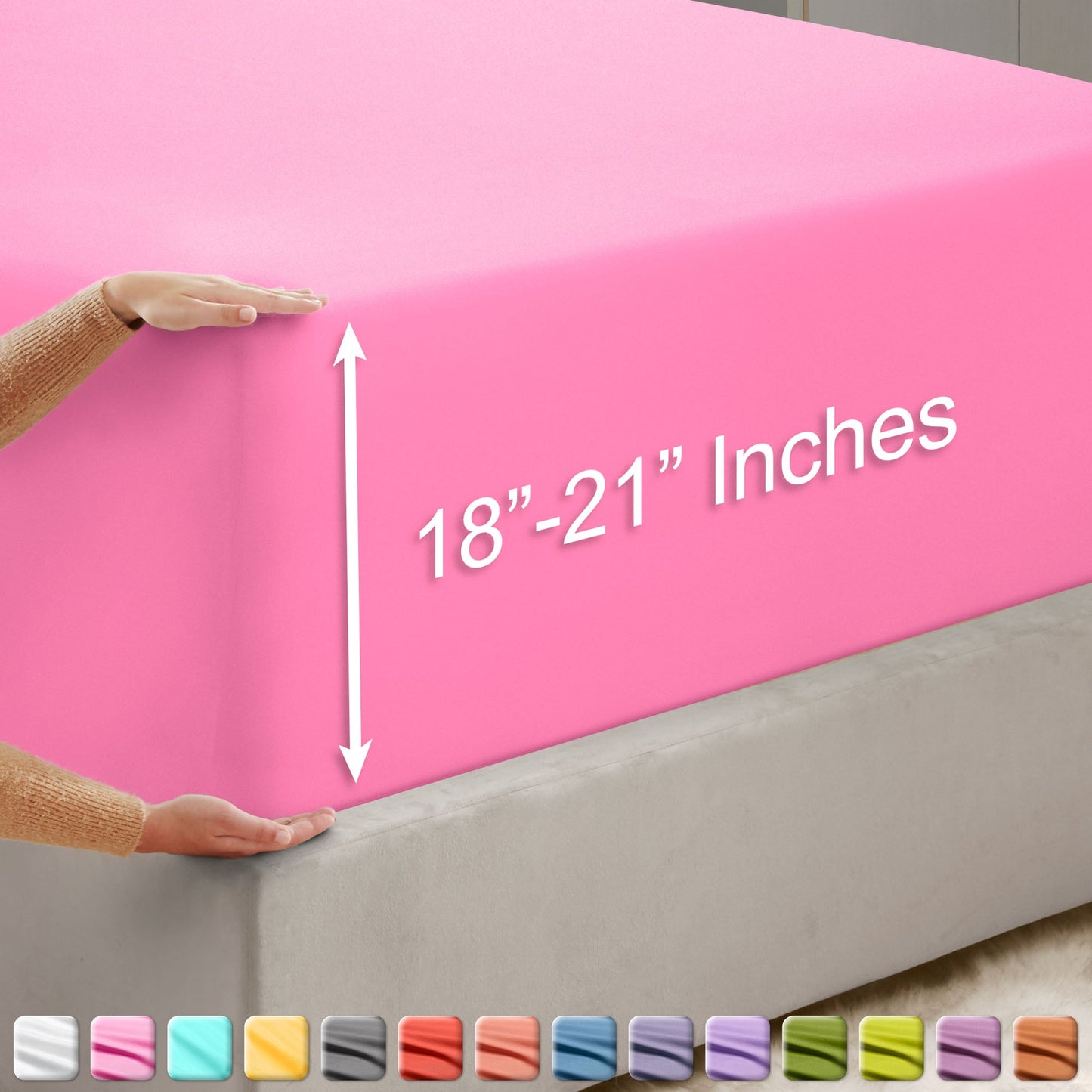 nestl Twin Fitted Sheet - Single Fitted Deep Pocket Sheet - Fits Mattress Perfectly - Soft Wrinkle Free Sheet - 1 Fitted Sheet Only