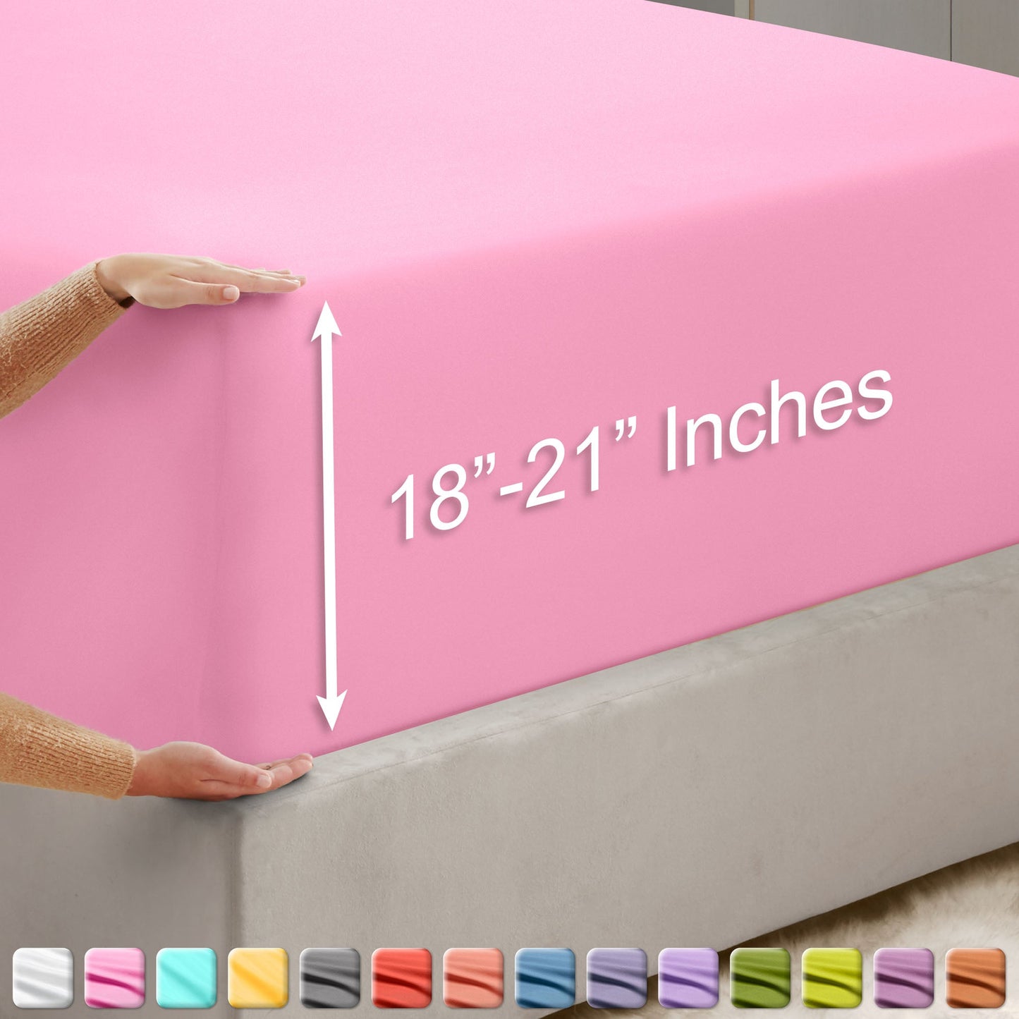 nestl Twin Fitted Sheet - Single Fitted Deep Pocket Sheet - Fits Mattress Perfectly - Soft Wrinkle Free Sheet - 1 Fitted Sheet Only