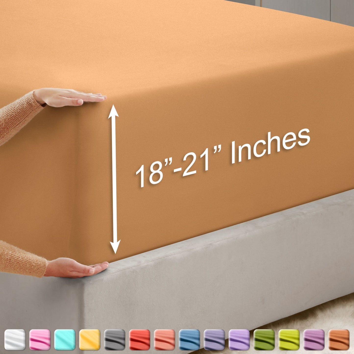 nestl Twin Fitted Sheet - Single Fitted Deep Pocket Sheet - Fits Mattress Perfectly - Soft Wrinkle Free Sheet - 1 Fitted Sheet Only