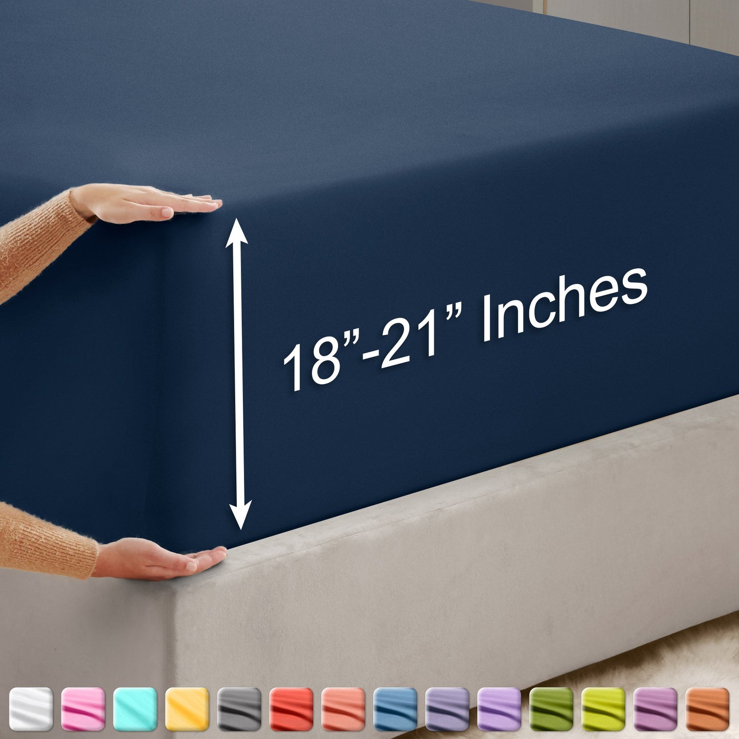 nestl Twin Fitted Sheet - Single Fitted Deep Pocket Sheet - Fits Mattress Perfectly - Soft Wrinkle Free Sheet - 1 Fitted Sheet Only