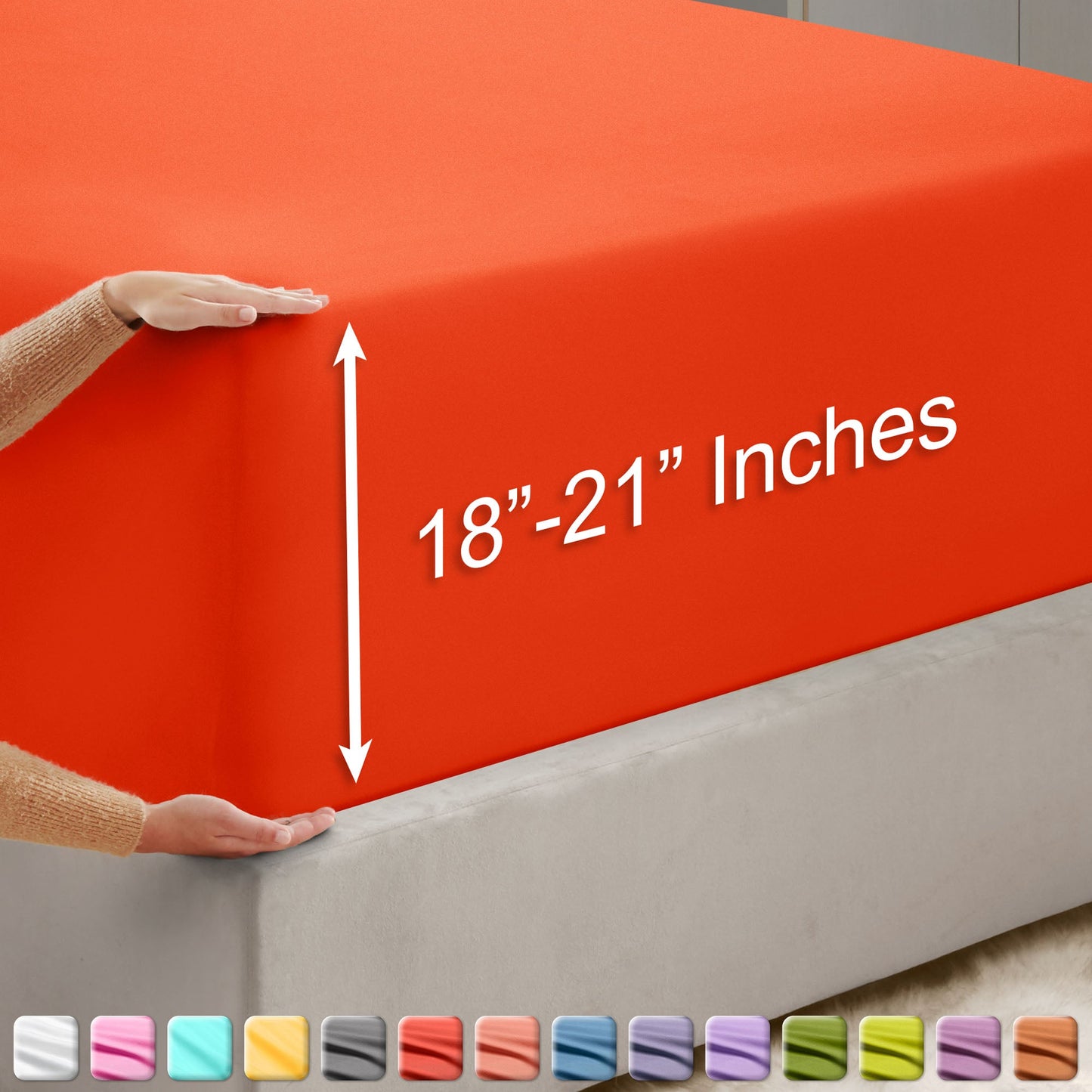 nestl Twin Fitted Sheet - Single Fitted Deep Pocket Sheet - Fits Mattress Perfectly - Soft Wrinkle Free Sheet - 1 Fitted Sheet Only