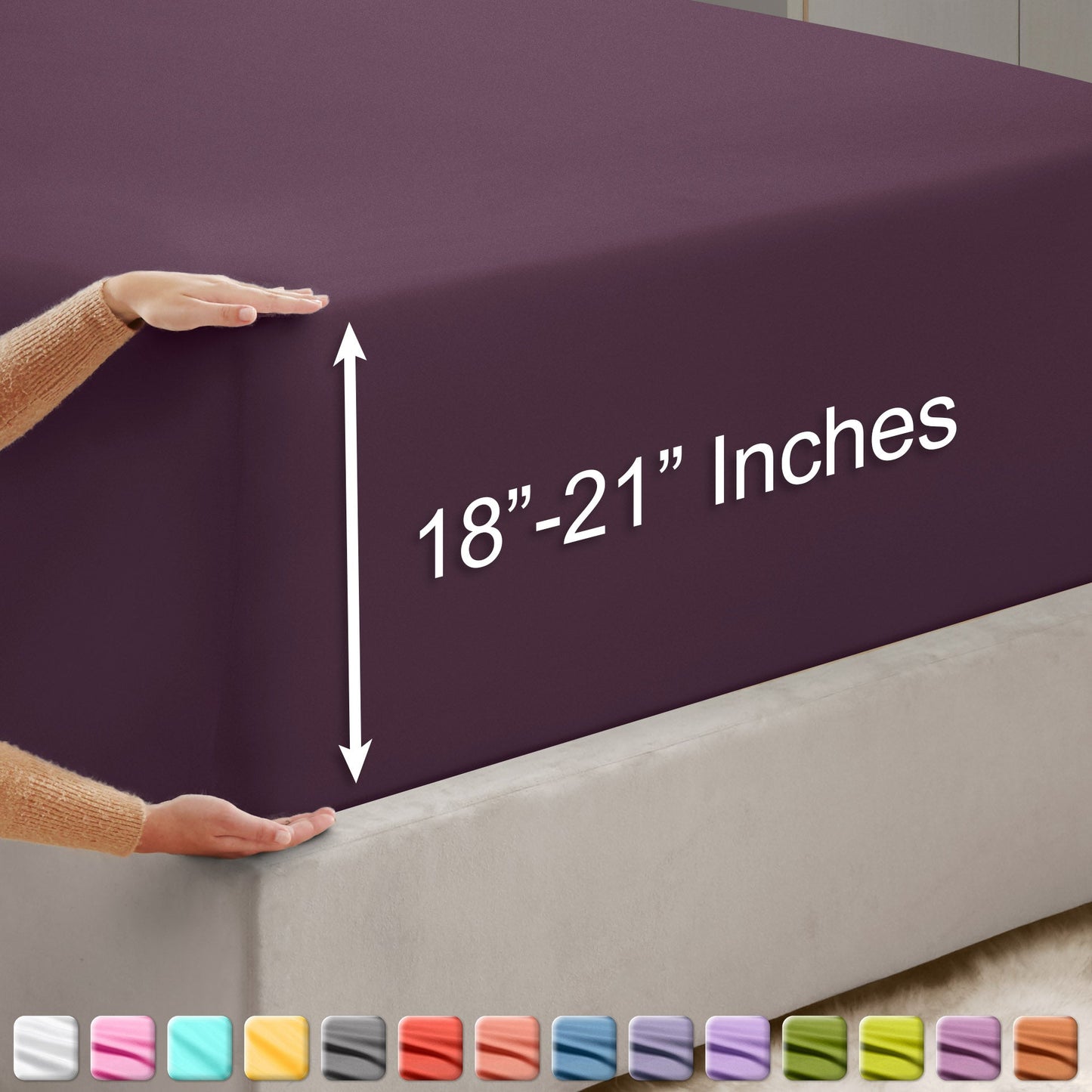 nestl Twin Fitted Sheet - Single Fitted Deep Pocket Sheet - Fits Mattress Perfectly - Soft Wrinkle Free Sheet - 1 Fitted Sheet Only