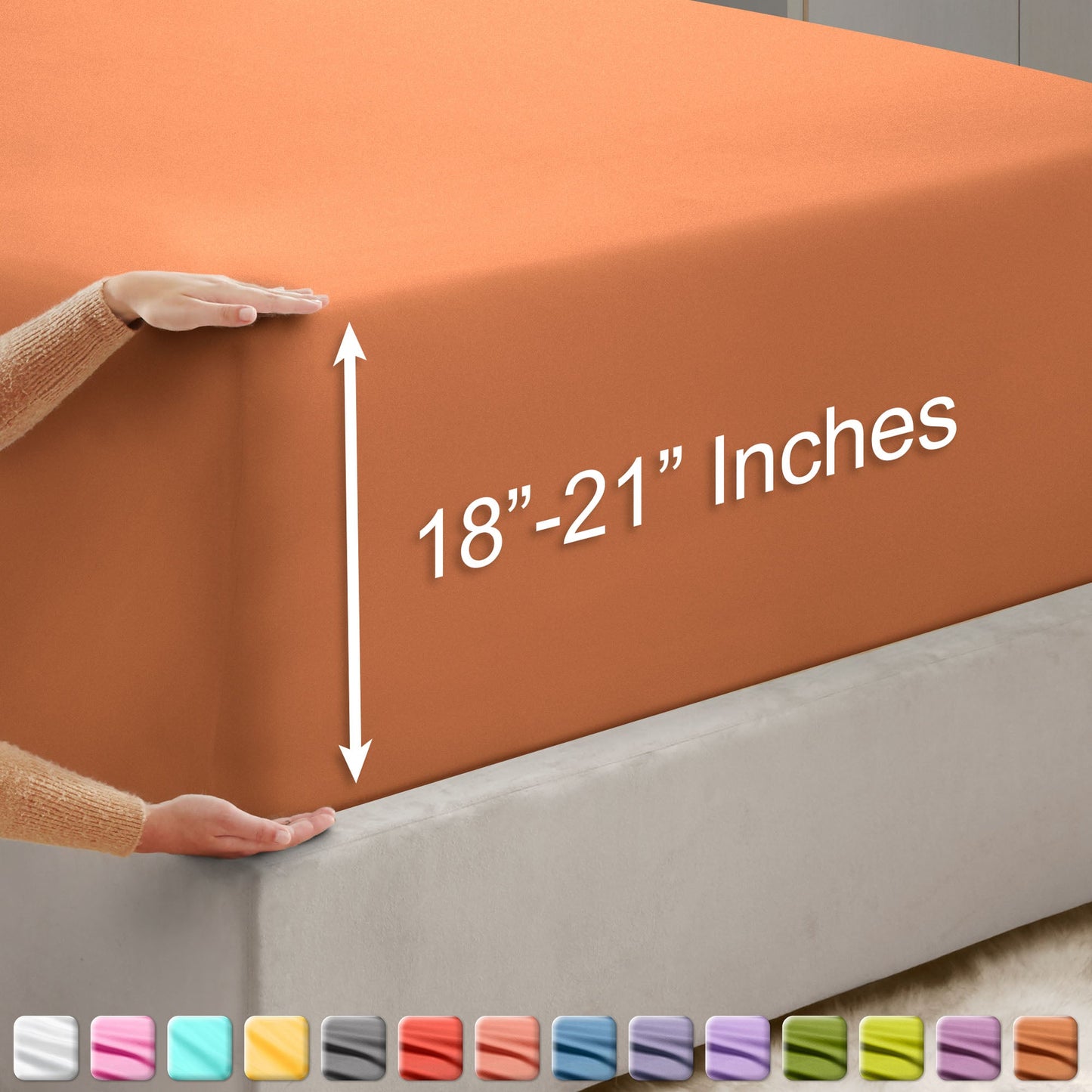 nestl Twin Fitted Sheet - Single Fitted Deep Pocket Sheet - Fits Mattress Perfectly - Soft Wrinkle Free Sheet - 1 Fitted Sheet Only