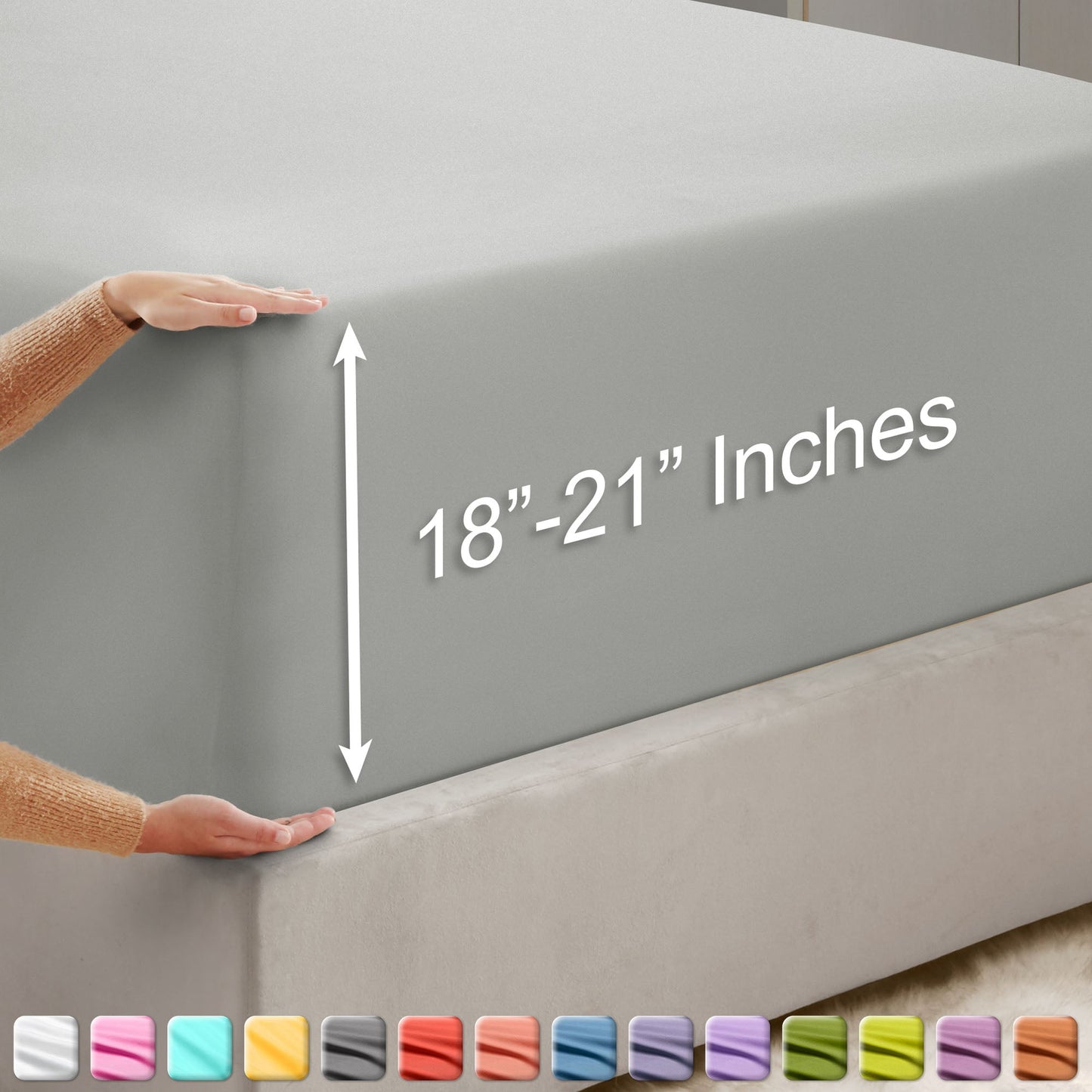 nestl Twin Fitted Sheet - Single Fitted Deep Pocket Sheet - Fits Mattress Perfectly - Soft Wrinkle Free Sheet - 1 Fitted Sheet Only