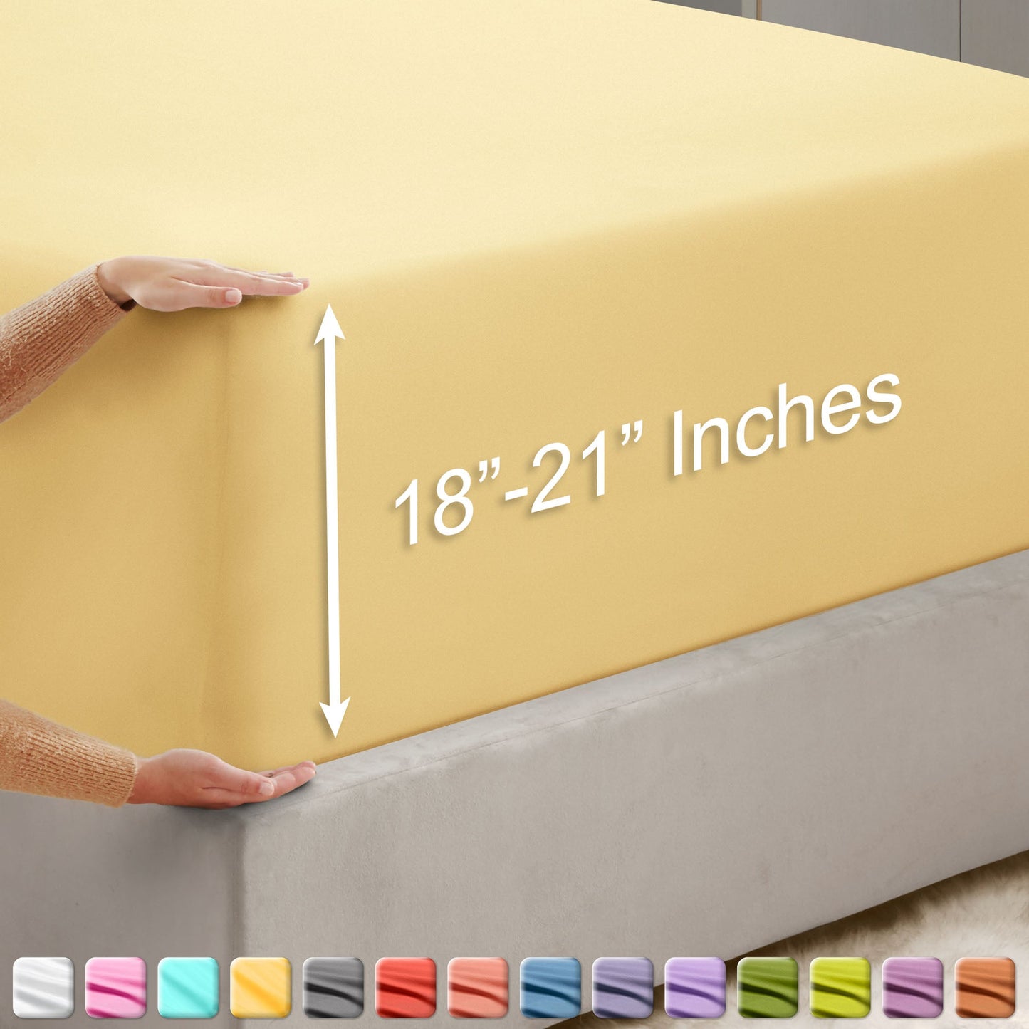 nestl Twin Fitted Sheet - Single Fitted Deep Pocket Sheet - Fits Mattress Perfectly - Soft Wrinkle Free Sheet - 1 Fitted Sheet Only